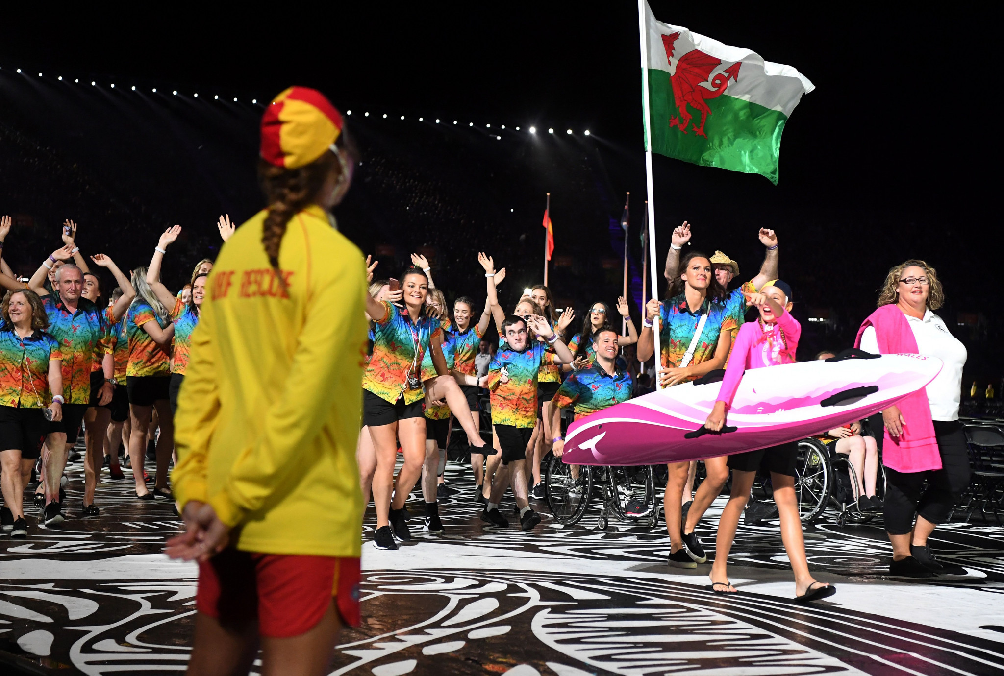 Wales pictured marching at the Opening Ceremony of the Gold Coast 2018 Commonwealth Games ©Getty Images