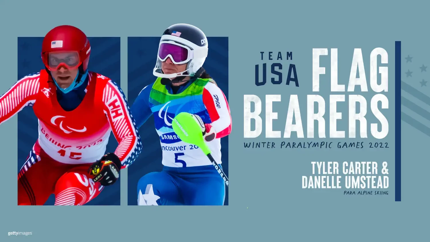 Tyler Carter and Danelle Umstead will carry the Stars and Stripes tomorrow during the Beijing 2022 Winter Paralympics Opening Ceremony ©USOPC