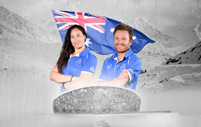 Melissa Perrine and Mitchell Gourley will carry the Australian flag in Beijing ©Australian Paralympic Committee