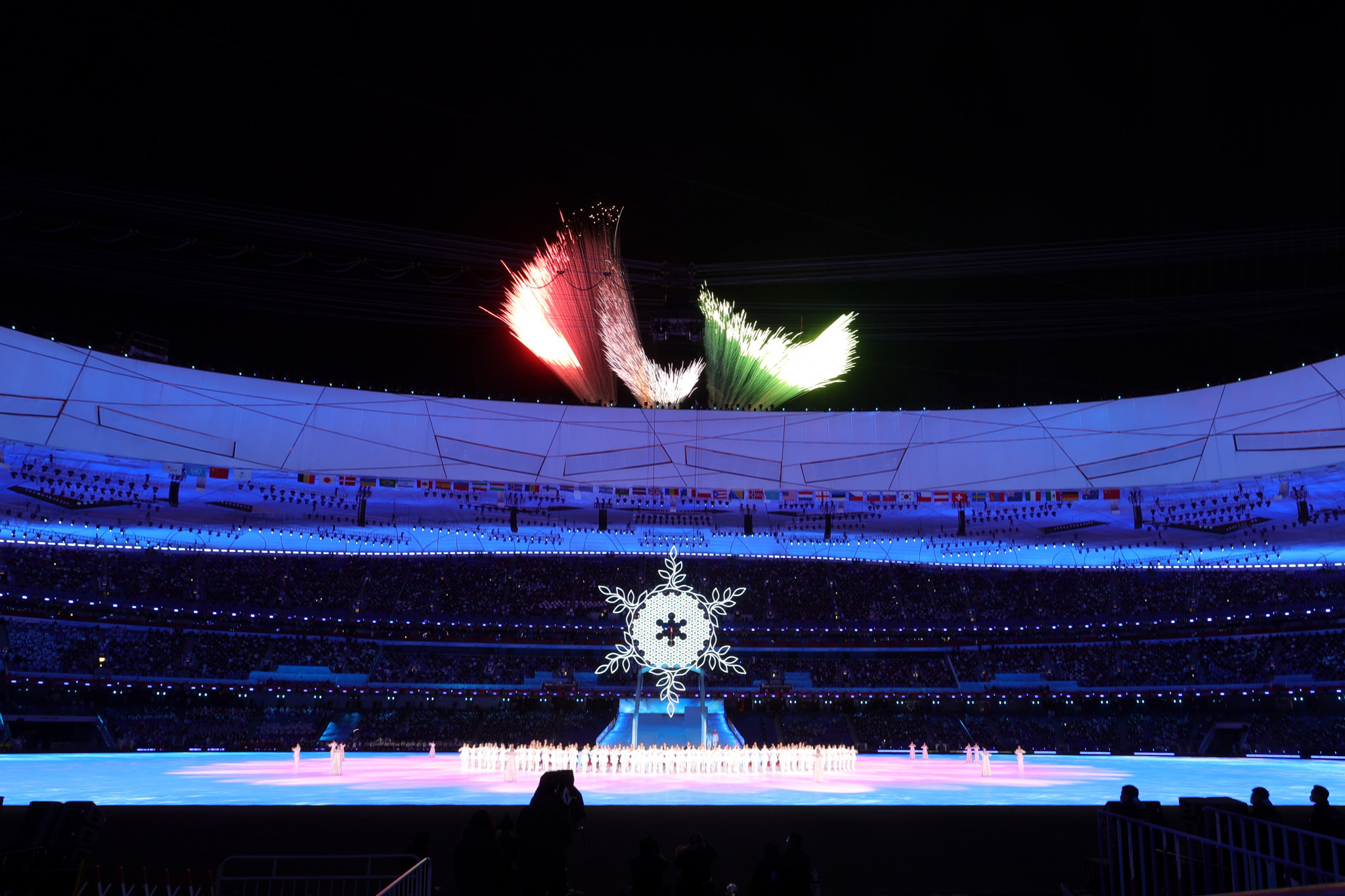 Fireworks crackled in the shape of the Paralympic Agitos emblem during the Opening Ceremony ©Getty Images