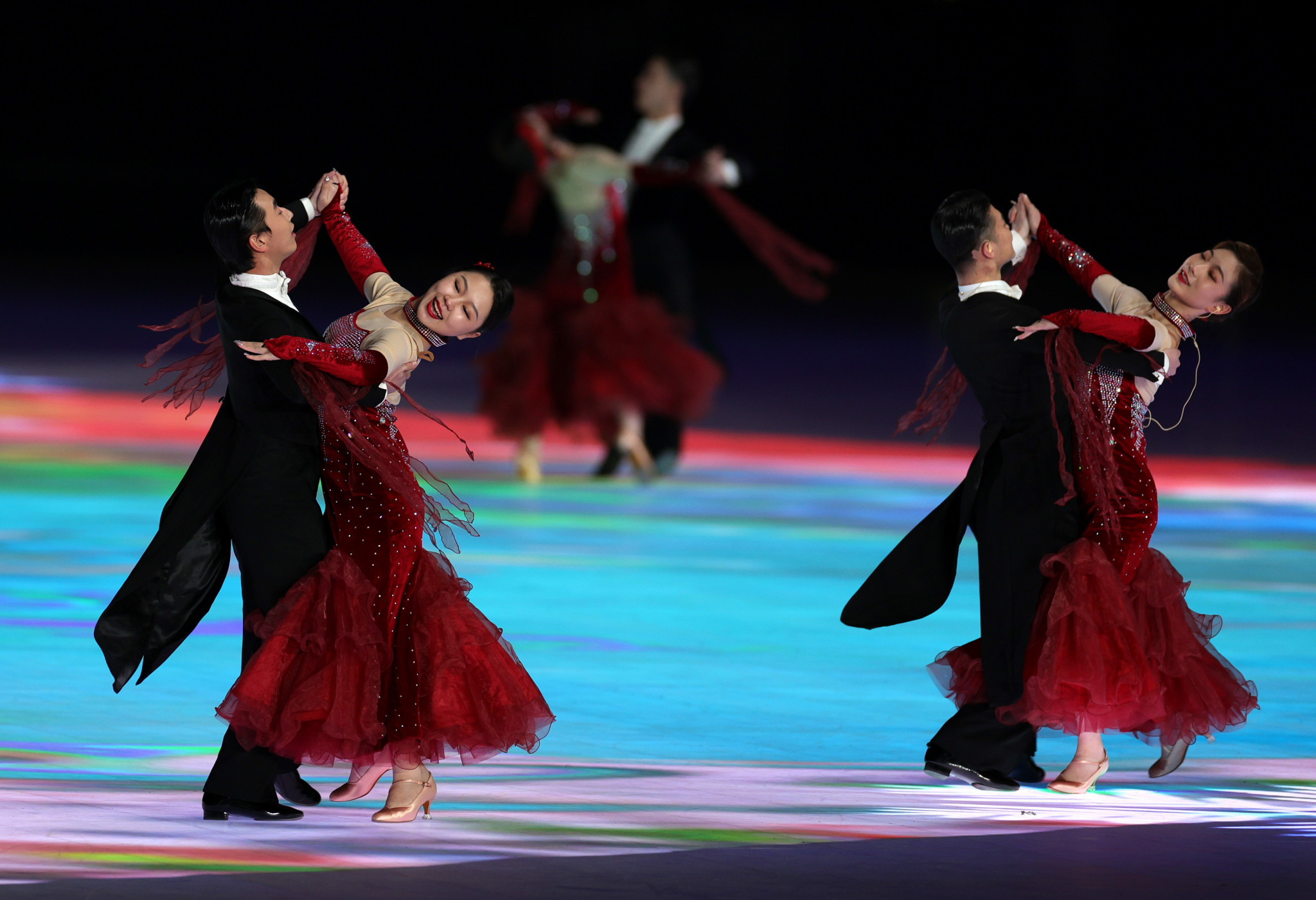 Dancers performed at the centre of the Bird's Nest Stadium ©Getty Images