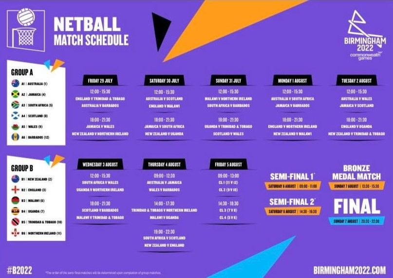 The full schedule for the netball tournament at Birmingham 2022 has now been published, with defending champions England taking on Trinidad and Tobago in the opening match at the National Exhibition Centre ©Birmingham 2022