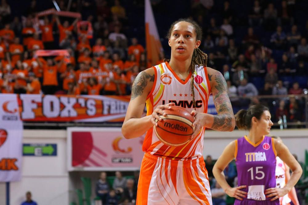 Brittney Griner, who has played for Russian giants UMMC Ekaterinburg since 2014, has been detained in Russia for 84 days ©Getty Images