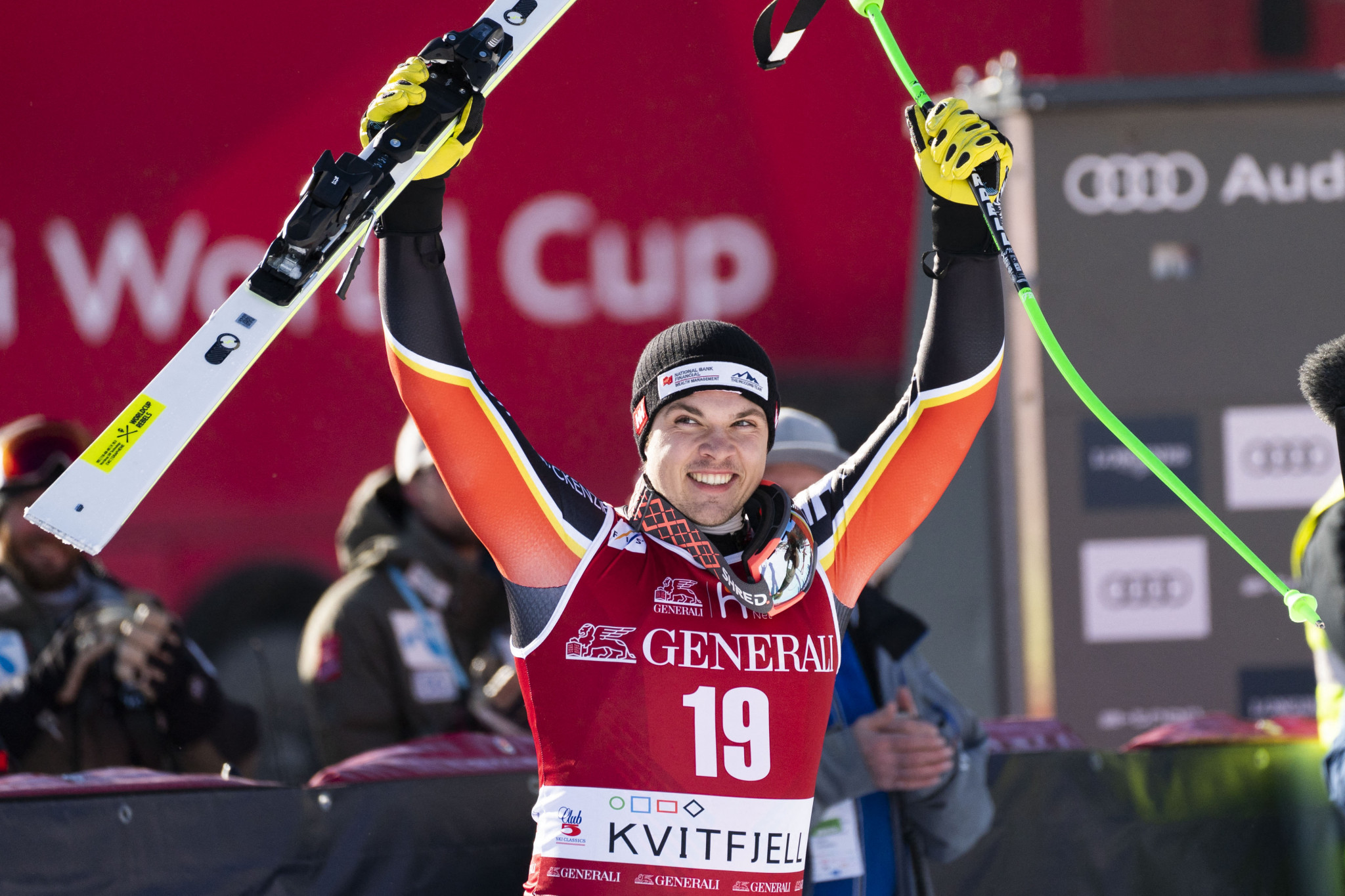 James Crawford claimed his first World Cup podium, winning the silver medal in the men's super-G ©Getty Images