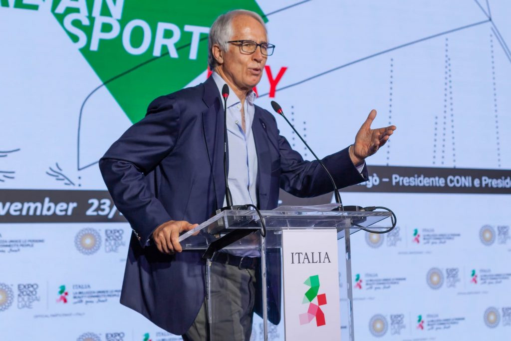 CONI and Milan Cortina 2026 President Giovanni Malagò believes staging the Winter Olympic and Paralympic Games could help Rome's bid to stage Expo 2030 ©CONI
