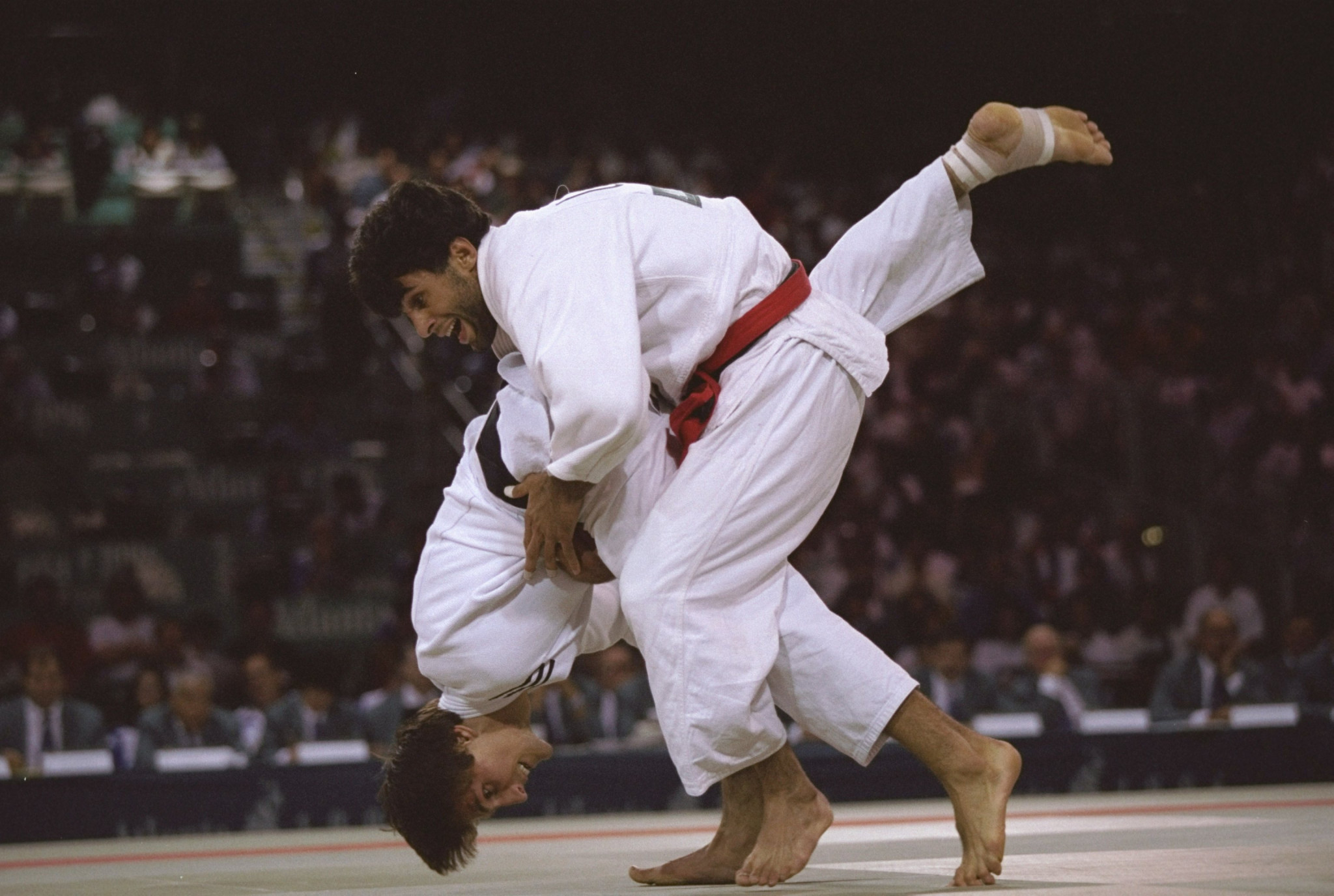 Judoka Armen Bagdasarov, red belt, won Uzbekistan's first Olympic gold medal at Atlanta 1996 Olympic Games ©Getty Images