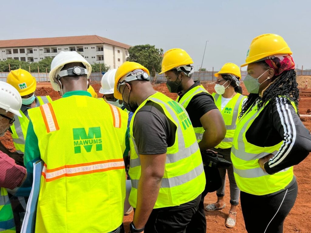 Members of the Medical and Anti-Doping Sub-Committee visited construction projects last month ©Accra 2023