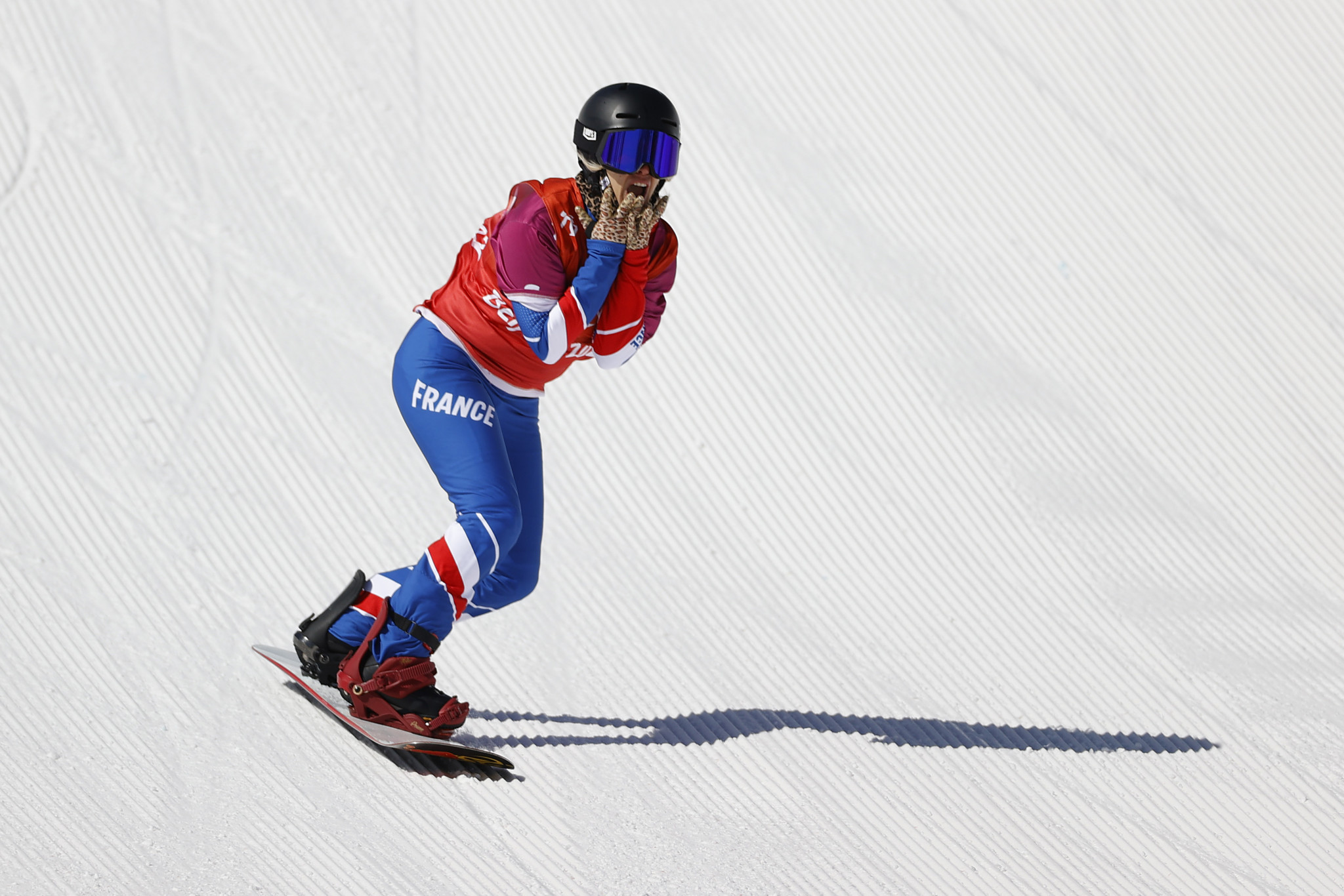 France's Cécile Hernandez came out on top in the women's SB-LL2 snowboard cross event at the Beijing 2022 Winter Paralympics ©Getty Images