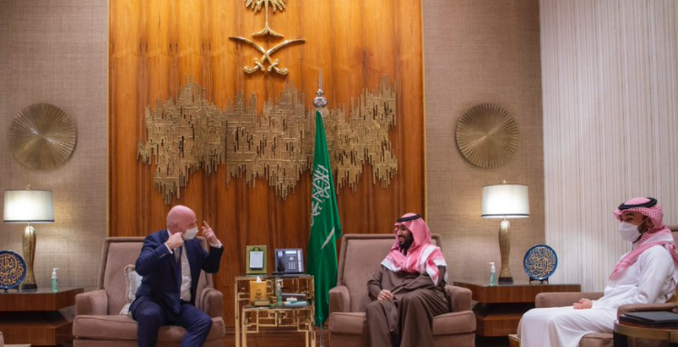 FIFA President Gianni Infantino pictured on his recent visit to Riyadh in Saudi Arabia ©FIFA
