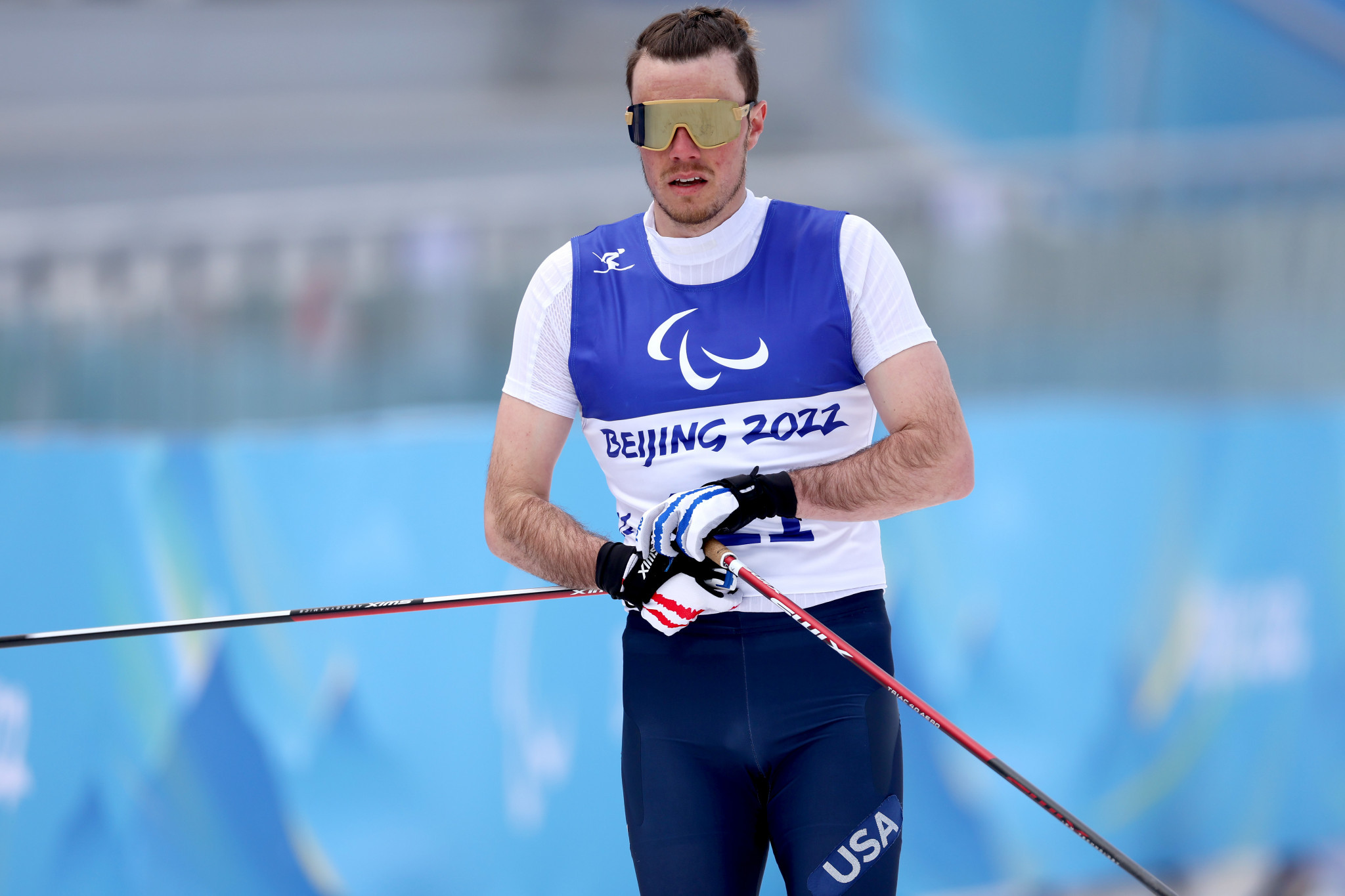 The United States' Jake Adicoff finished second in the men's sprint free vision impaired with a time of 3 minutes 20.3 seconds ©Getty Images