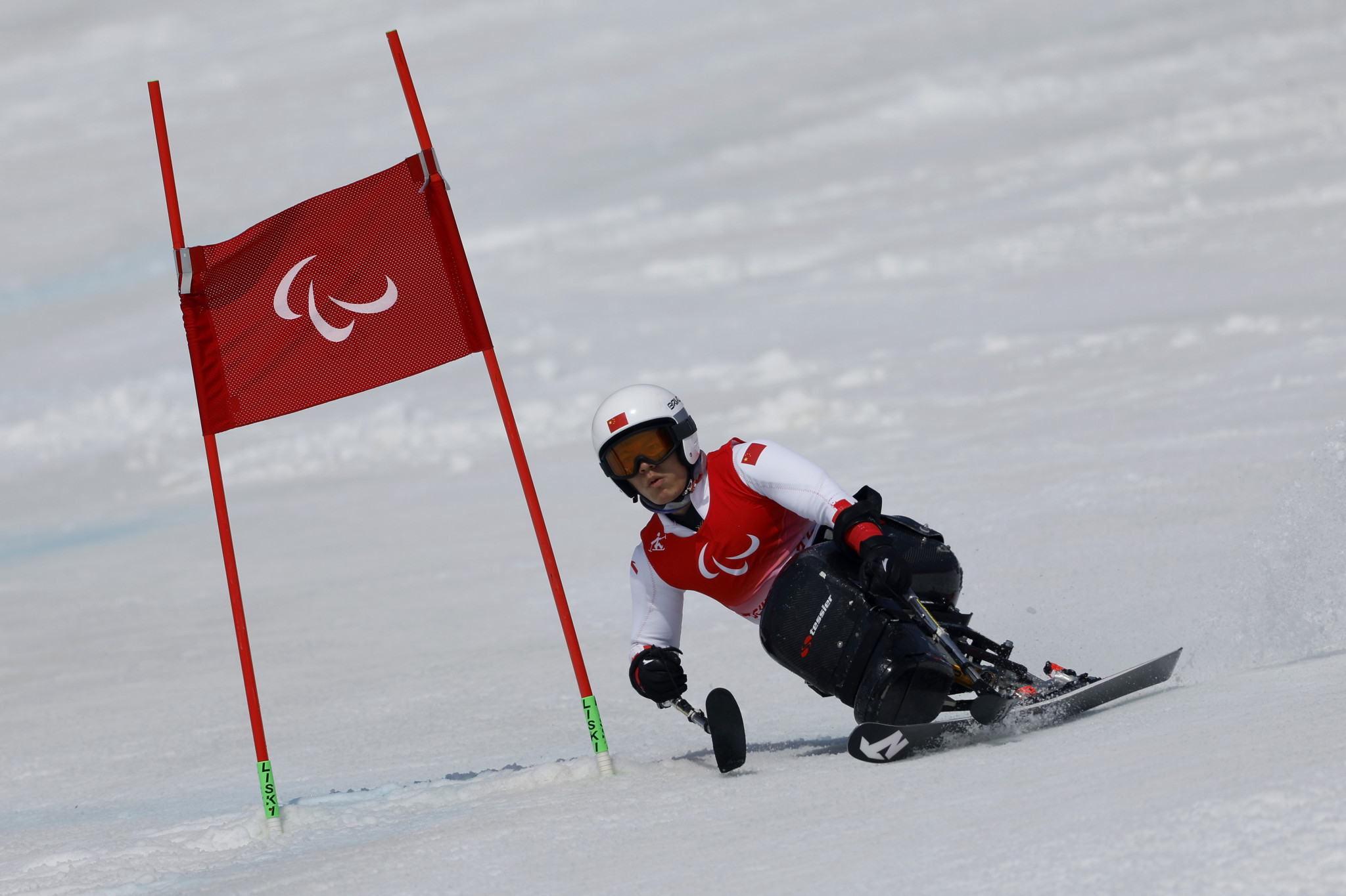 China's Liang Zilu won bronze in the men's giant slalom sitting with a time of 2min 0.92sec ©Getty Image 