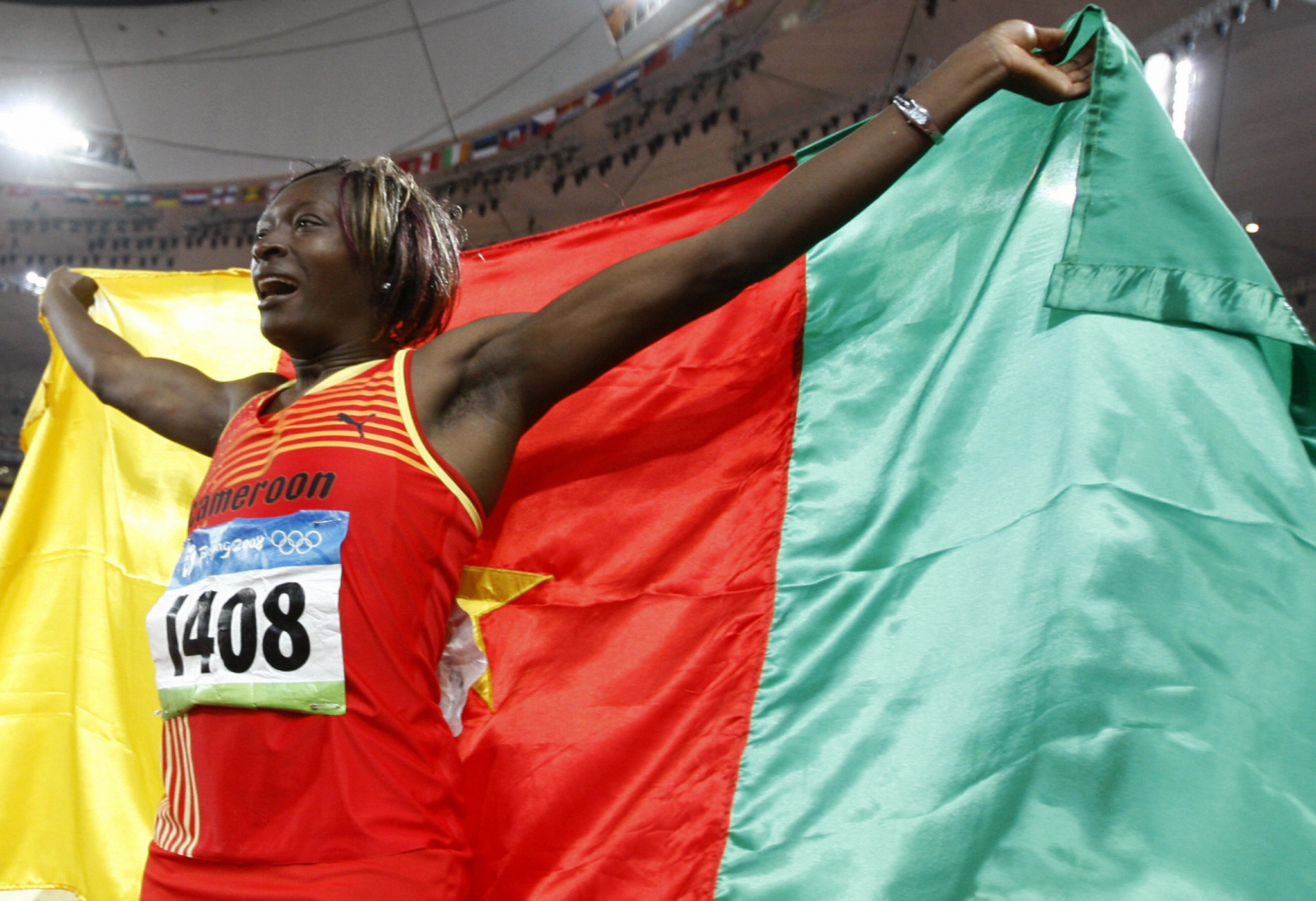 Françoise Mbango Etone won two Olympic gold medals for Cameroon in triple jump ©Getty Images
