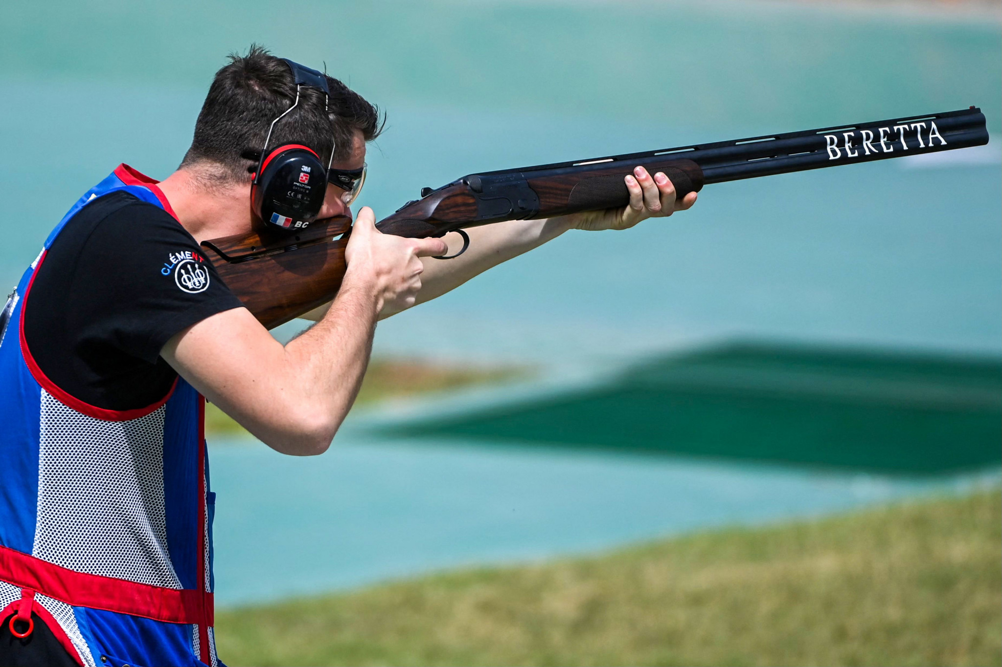 Clement Bourgue scored 49 points after the first two rounds of trap qualification at the ISSF Shotgun World Cup in Nicosia ©Getty Images