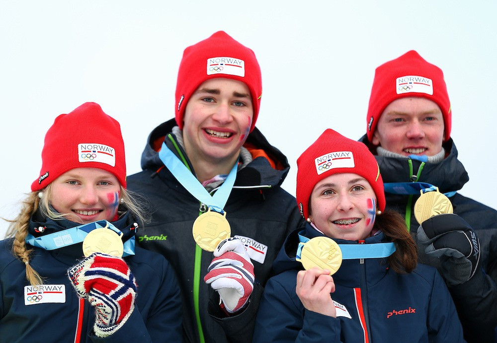 Norway ensured they finished Lillehammer 2016 with gold as they won the mixed team biathlon event ©YIS/IOC
