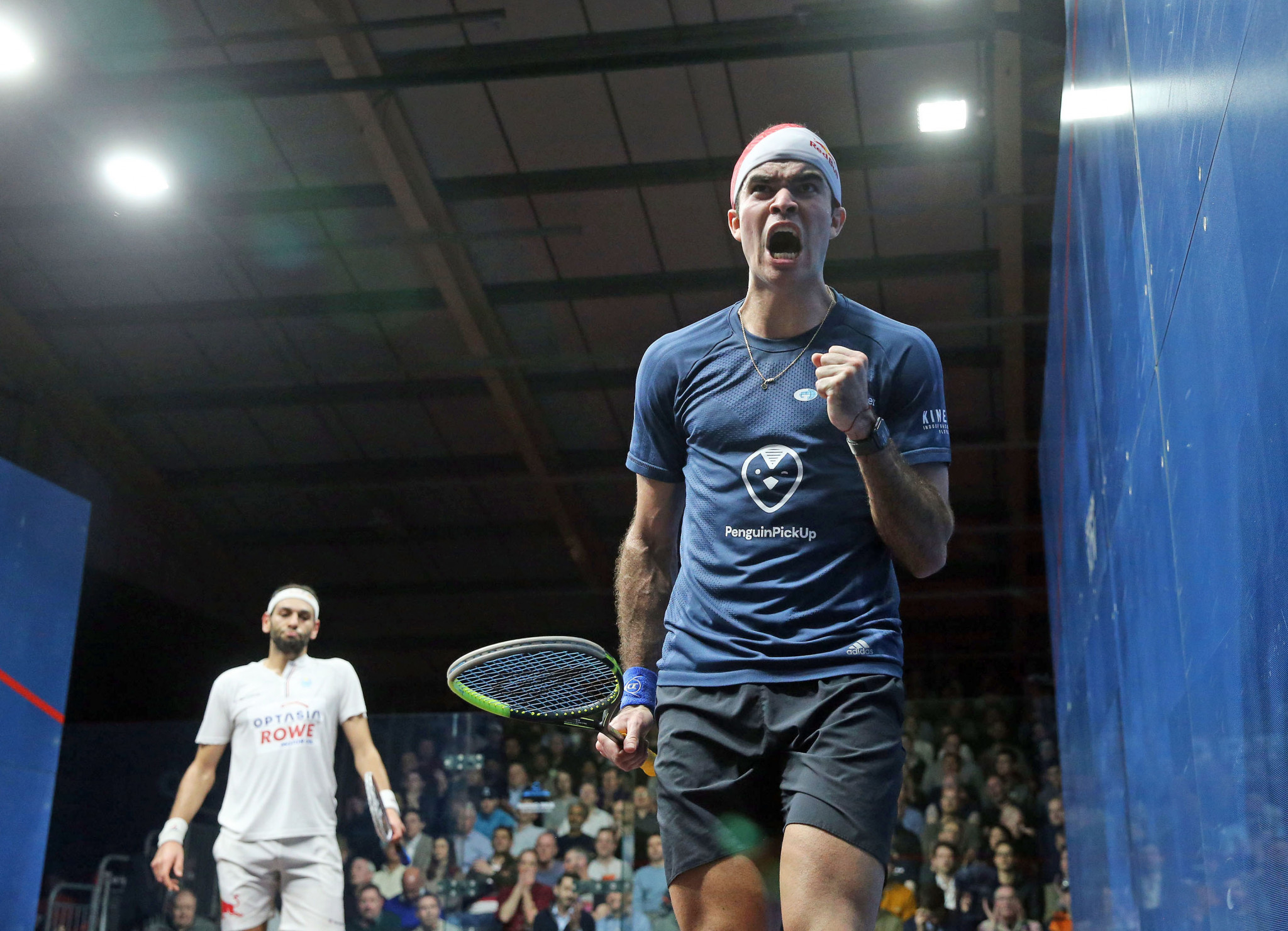 Diego Elías of Peru booked himself in the PSA Optasia Championship final after a straight games win over Mohamed ElShorbagy ©PSA World Tour