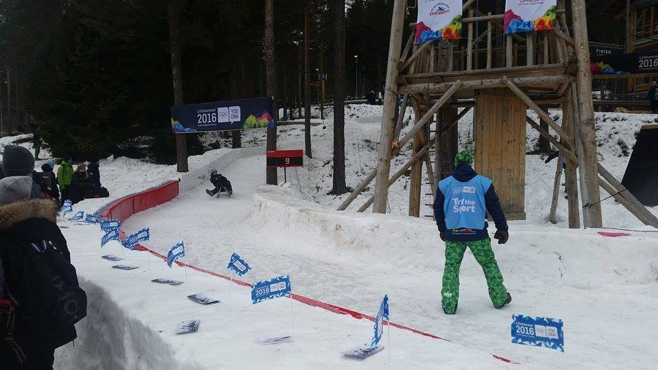 A miniature bobsleigh track has proved particularly popular for youngsters here at Lillehammer 2016 ©Lillehammer 2016