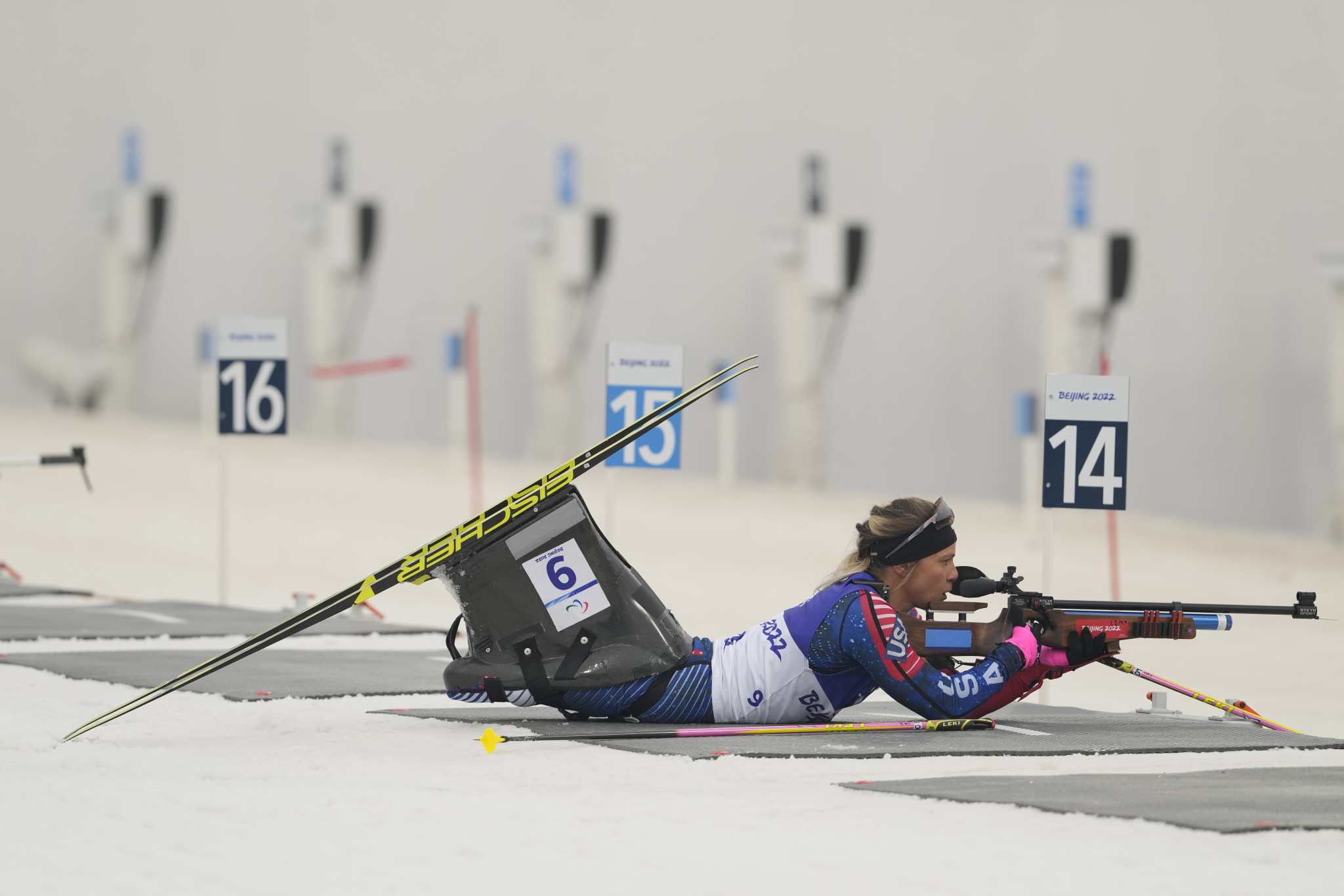Oksana Masters of the United States won her fifth Beijing 2022 gold medal in the women's individual sitting biathlon event ©Getty Images