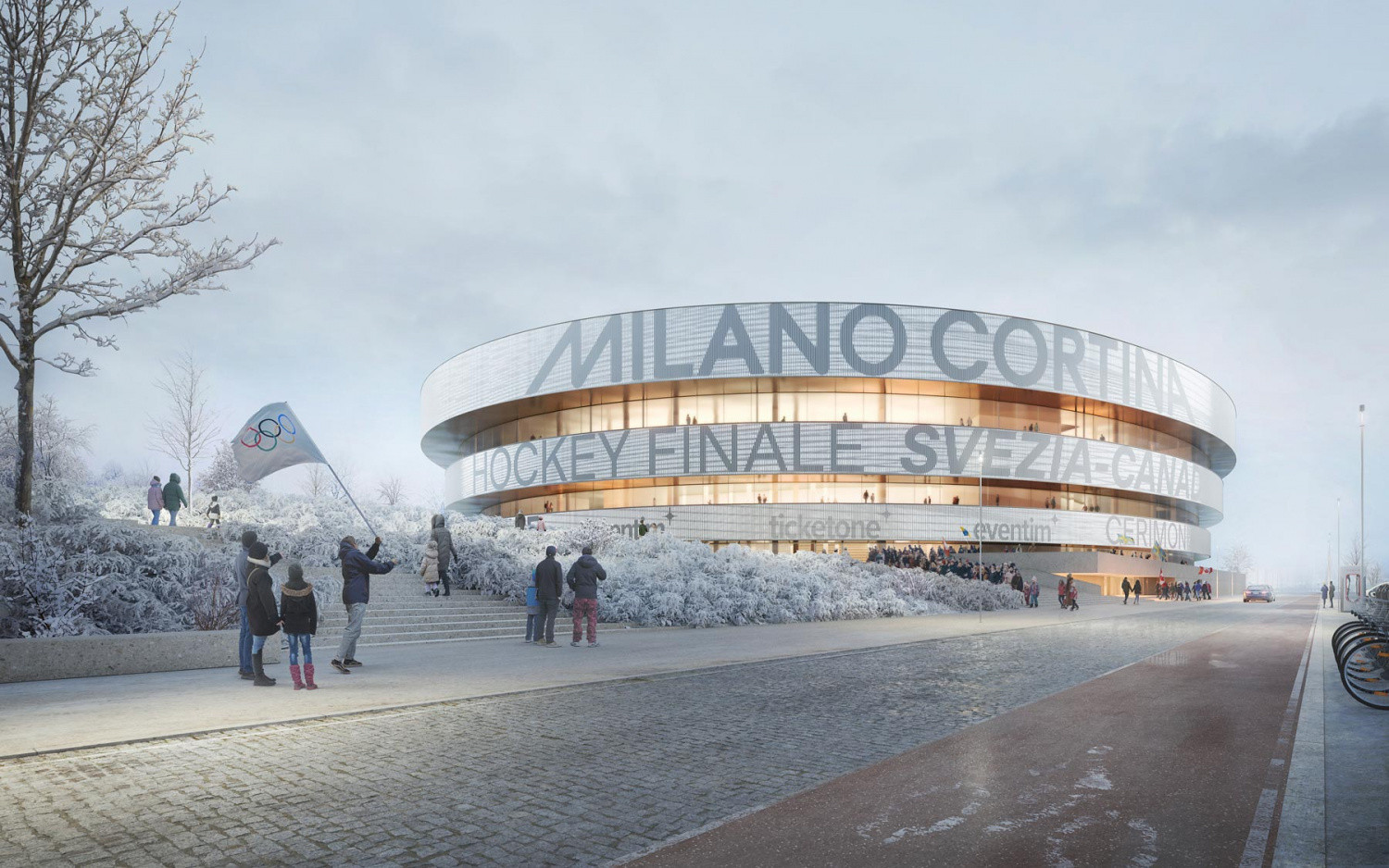 Olympic ice hockey is planned to be played at the Arena Santa Giulia ©Onirism Studio