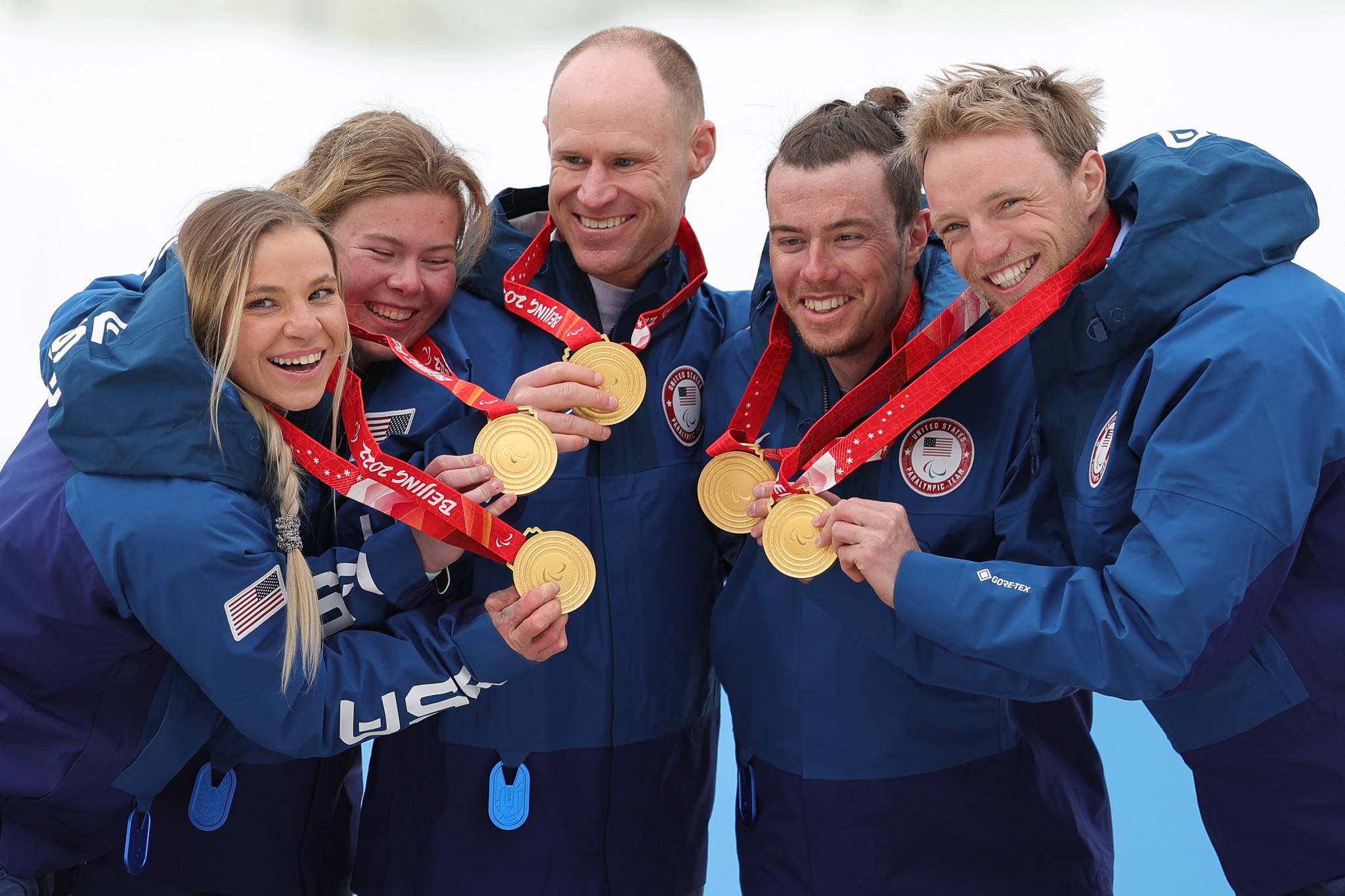 The United States' cross-country 4x2.5 kilometres mixed relay team secured gold ©Getty Images