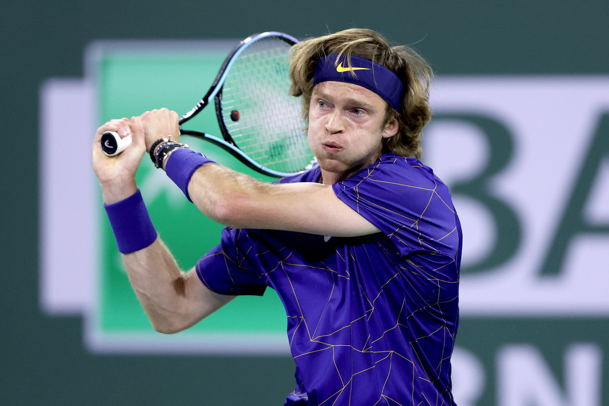 Russia's Andrey Rublev, competing as a neutral, set up a fourth round tie with Poland's Hubert Hurkacz after beating the United States' Frances Tiafoe ©Getty Images
