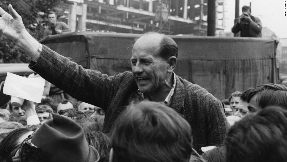 Emil Zatopek, the greatest distance runner in history addressed crowds in Wenceslaus Square after the Soviet Union invasion of Czechoslovakia in August 1968 and paid the price for his public defiance ©Getty Images