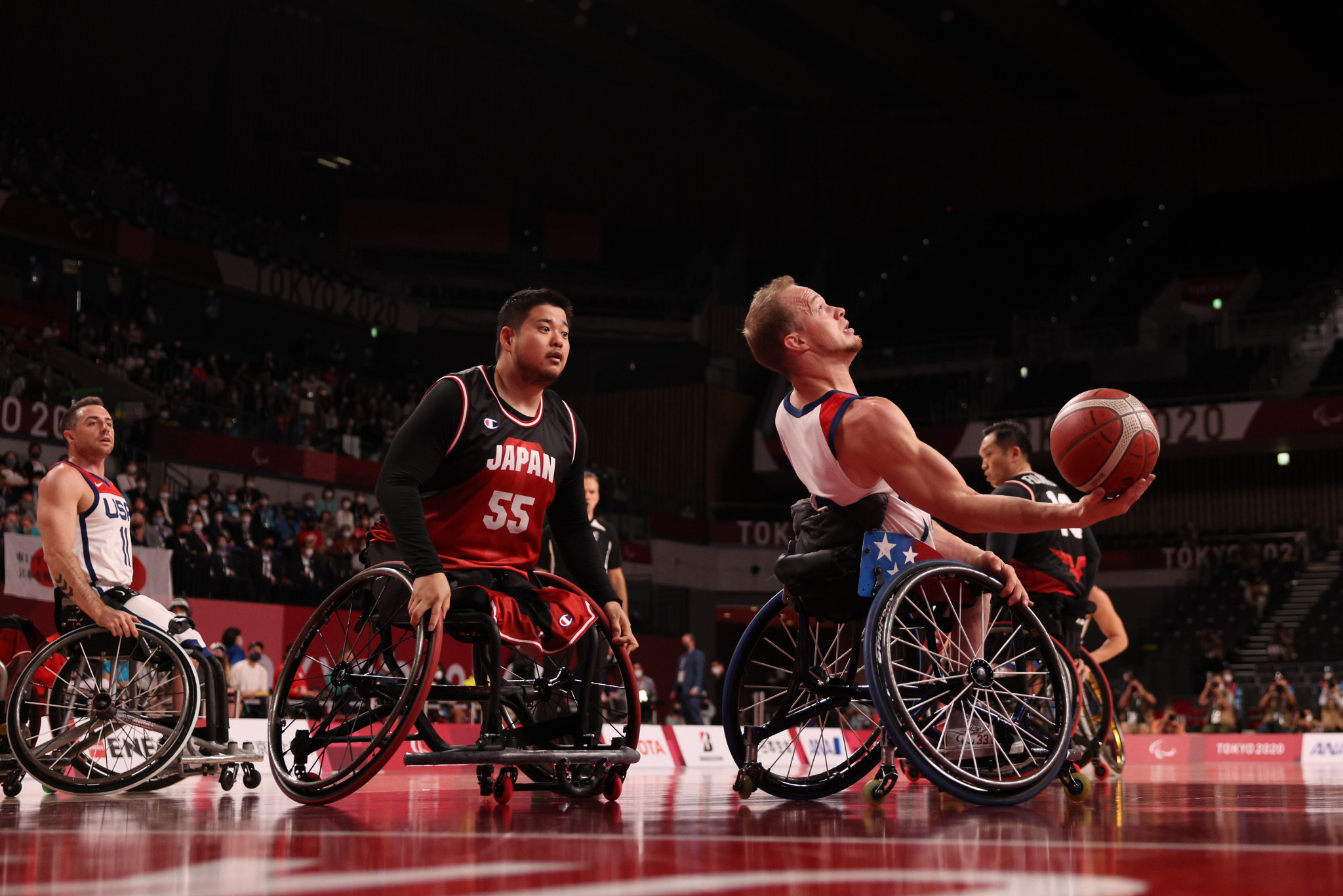John Boie, with ball, and Hiroaki Kozai, number 55, have been elected to the IWBF Athletes' Commission ©Getty Images