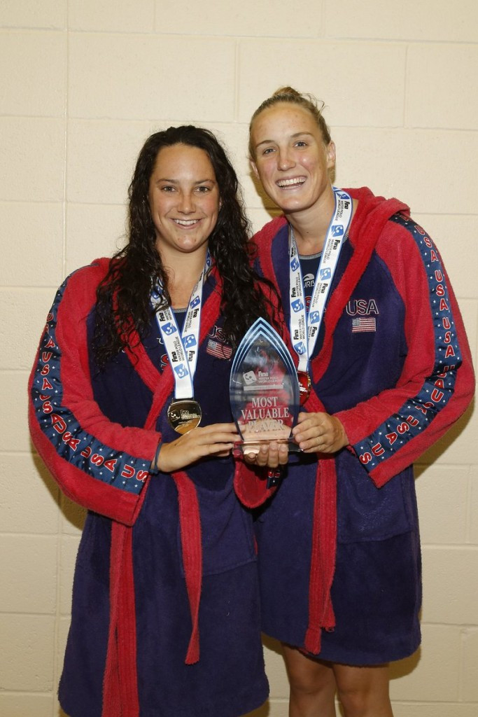 Maggie Steffens (left) was named Most Valuable Player while Makenzie Fischer was the tournament's co-top scorer ©USA Water Polo/Twitter