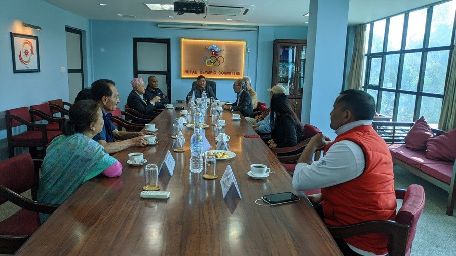The Nepal Olympic Committee staged a meeting to discuss plans for the first-ever NOC Awards ©Nepal NOC