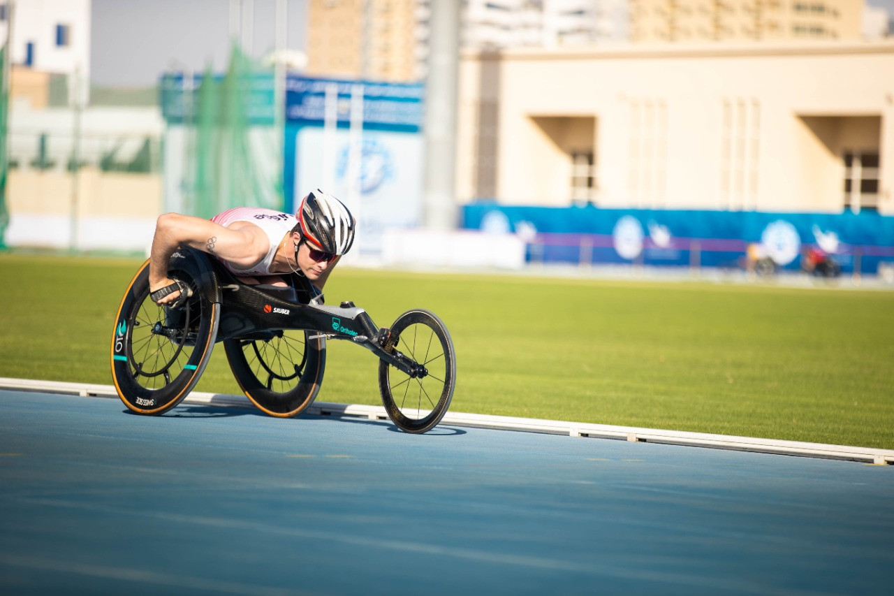 Marcel Hug broke the men’s T54 5,000 metres wheelchair world record at the Dubai Grand Prix ©Getty Images