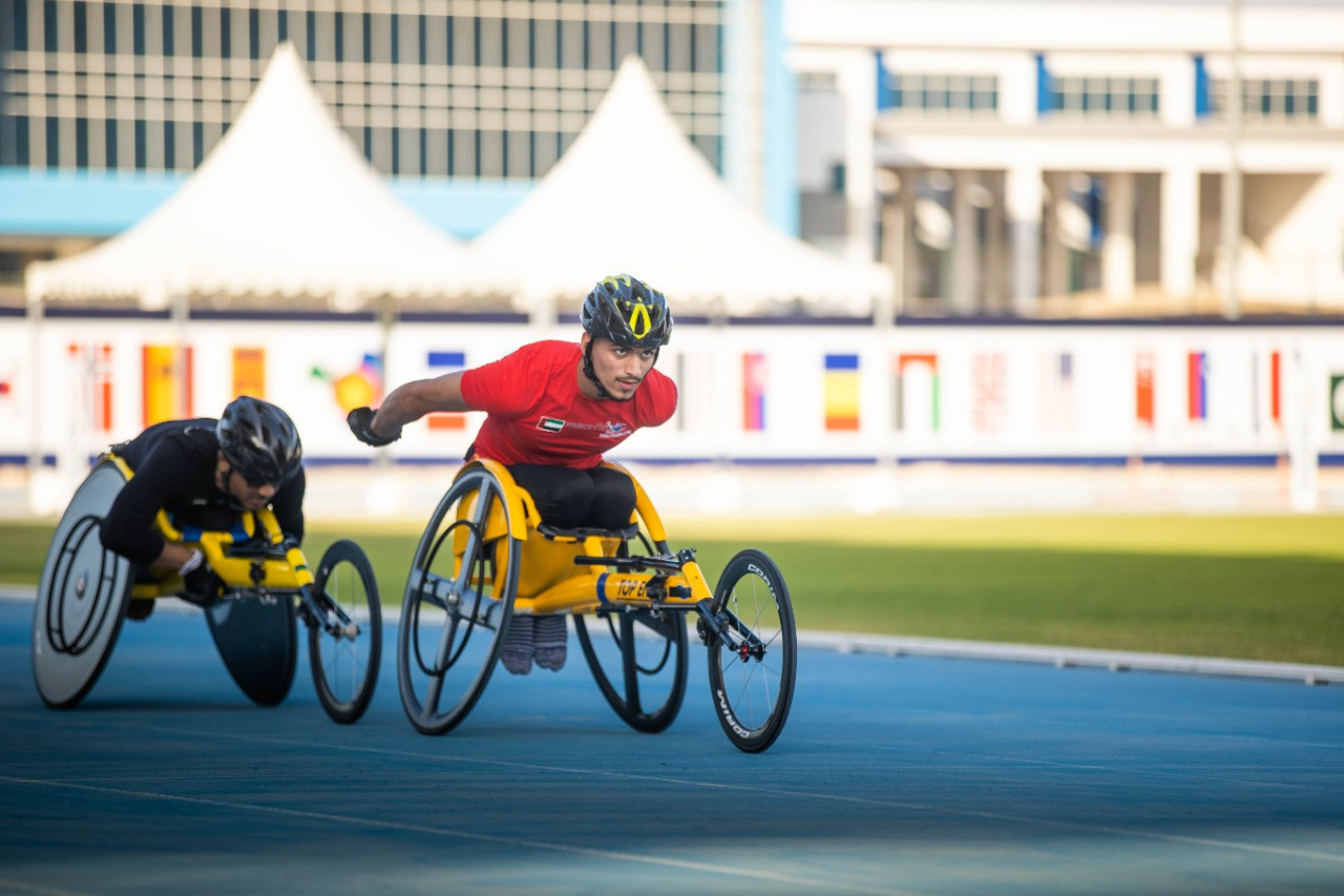 Members of the United Arab Emirates team training at the Dubai Club for People with Determination prior to the World Para Athletics Grand Prix ©Yahya Essa / Local Organising Committee