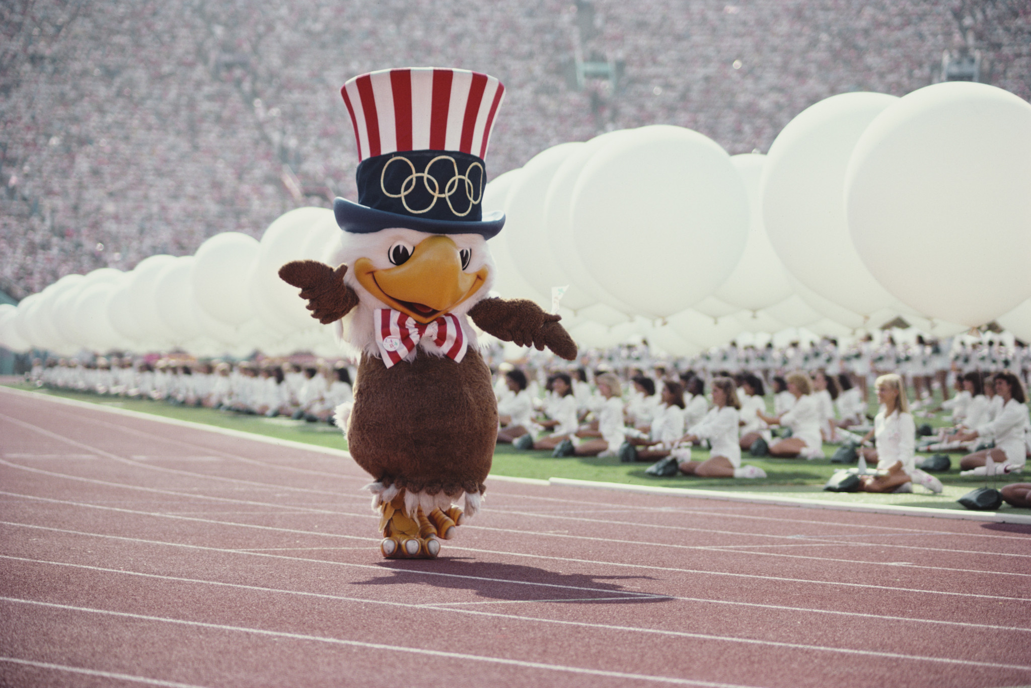 Sam the Eagle, mascot for the 1984 Los Angeles Games, wore a top hat © Getty Images