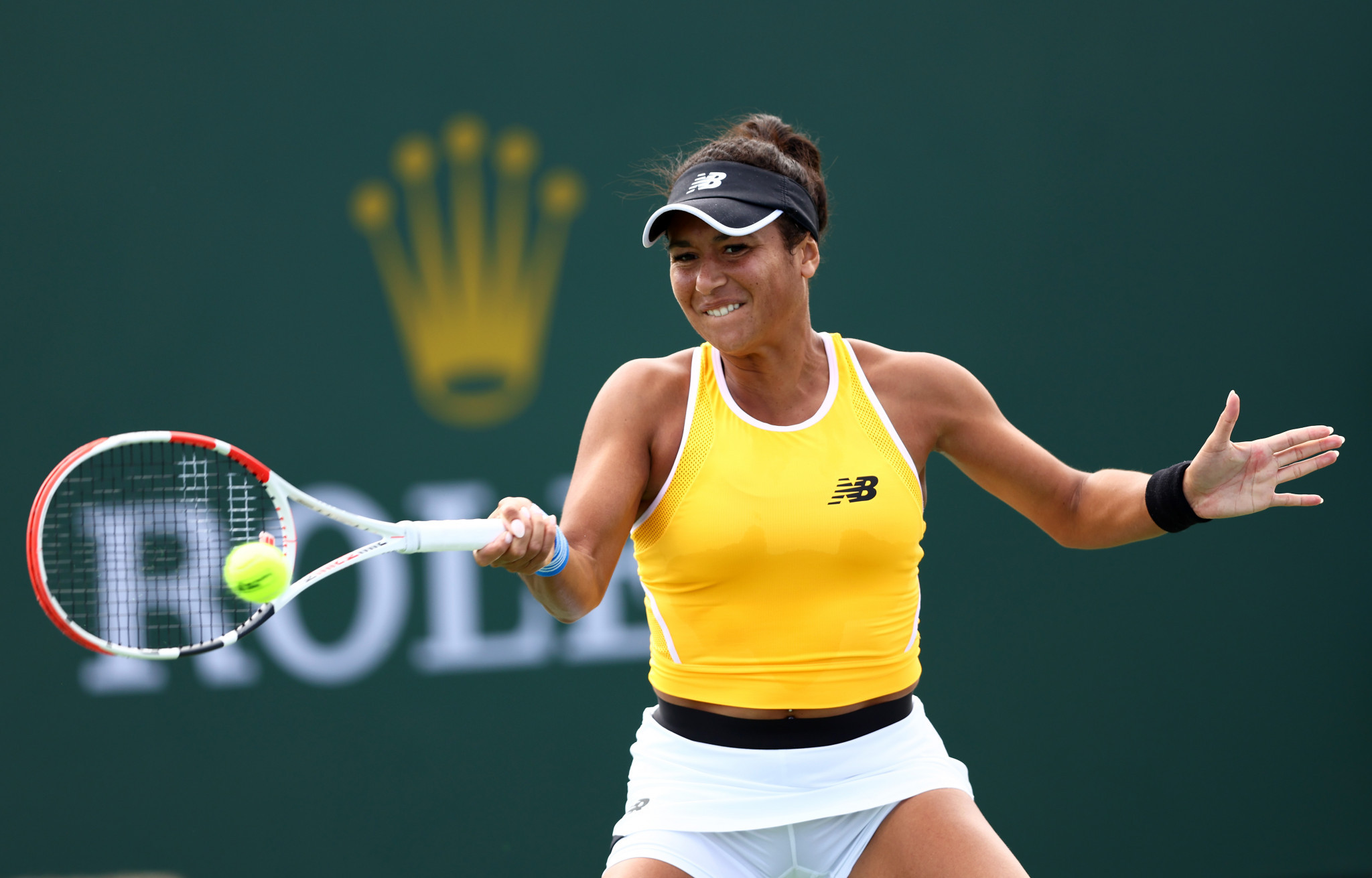 Britain's Heather Watson triumphed in the longest match of the day on day one of the WTA Miami Open, needing just under three and a half hours to beat Arantxa Rus ©Getty Images
