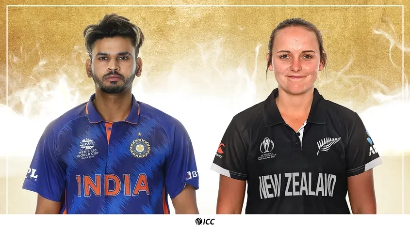 Shreyas Iyer and Amelia Kerr were chosen as ICC Players of the Month for February ©ICC
