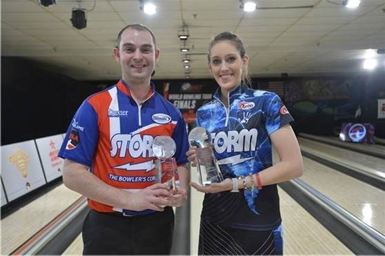 England’s Dom Barrett and the United States Danielle McEwan won the World Bowling Tour finals, which showcased a new scoring system ©PBA 