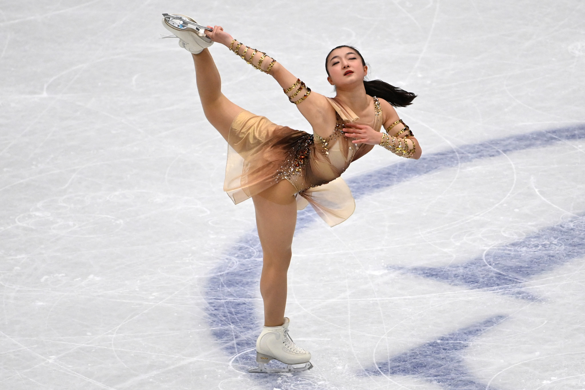 Kaori Sakamoto leads the women's singles event after a personal best score in the short programme ©Getty Images