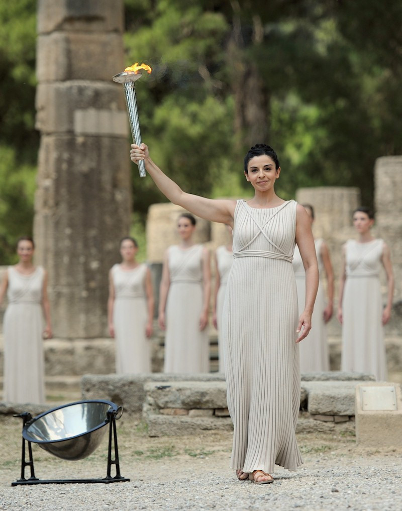 The same Torch has been used for each lighting Ceremony in Ancient Olympia since 1992 ©Getty Images