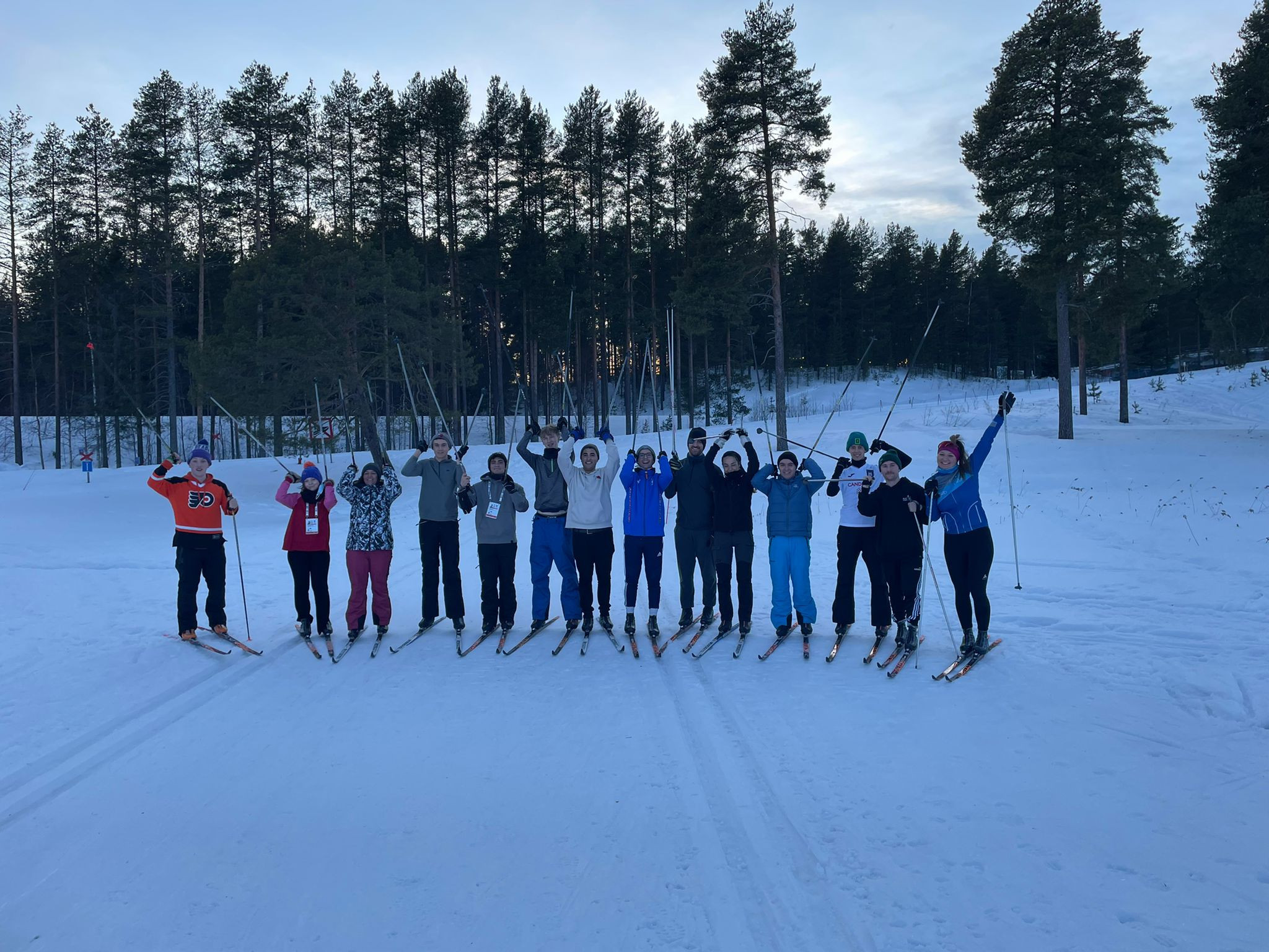 The Erasmus+ programme aims to promote the social inclusion of young people, and as well as their work in the camps, participants have engaged in cross-country skiing among other activities ©EYOF 2022 Vuokatti