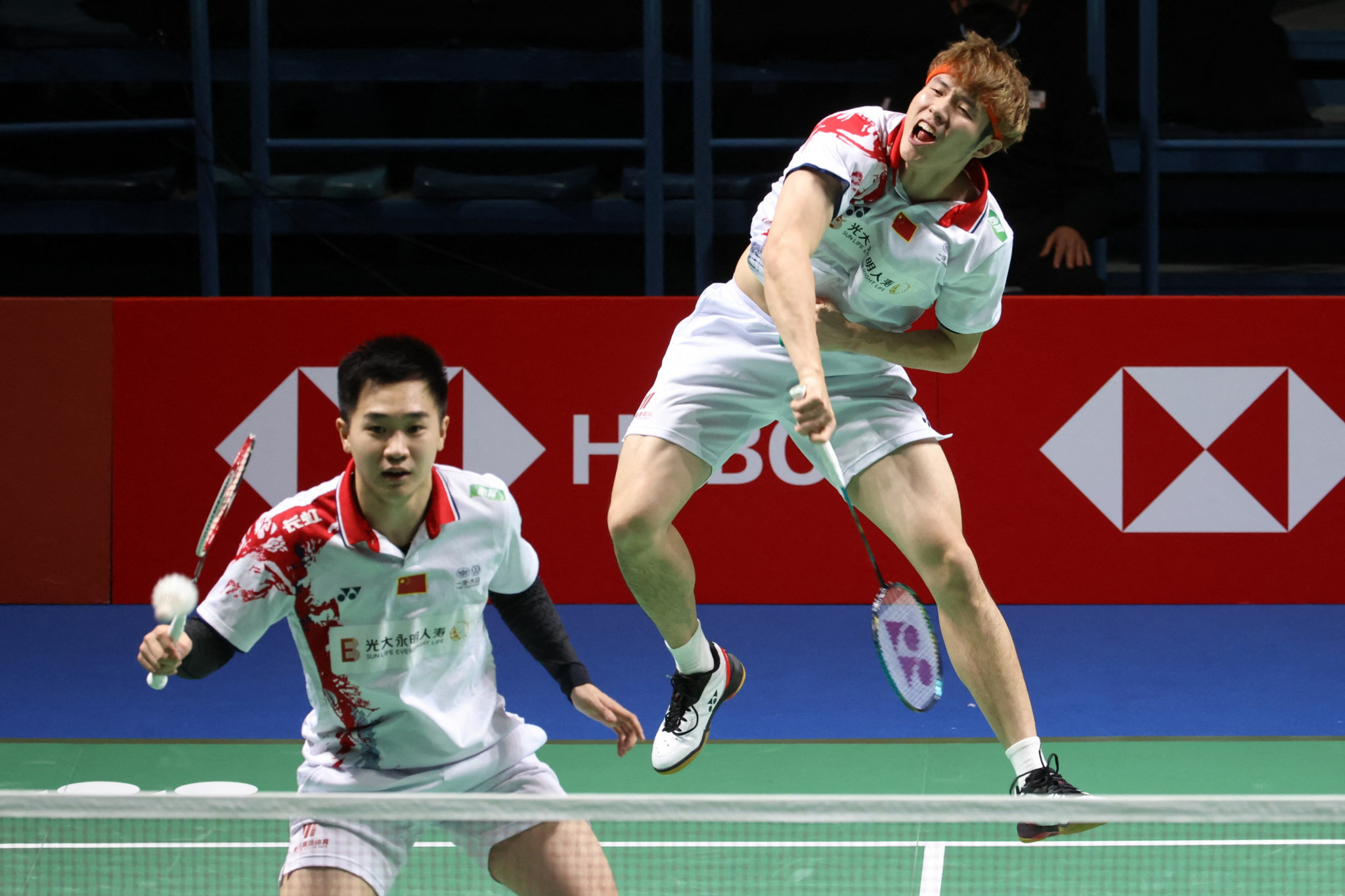 World number 17 He Jiting, right, and Tan Qiang have received suspended three-month bans for 