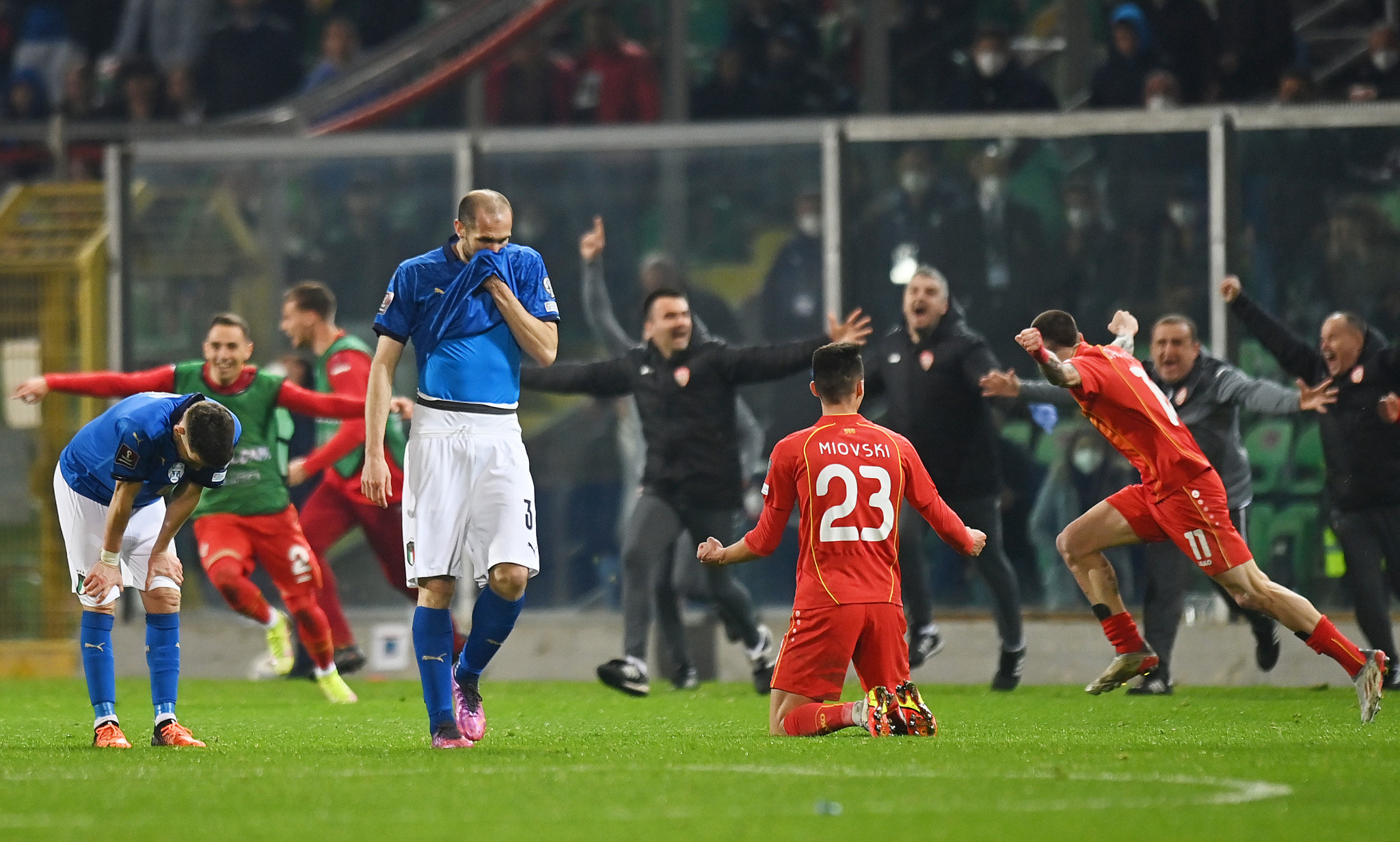 North Macedonia shocked European champions Italy to knock them out of qualifying for the World Cup ©Getty Images