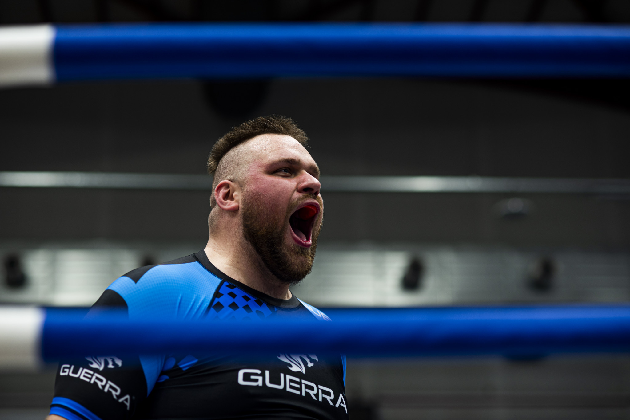 The Latvian giant Martins Bozhevnieks destroyed his opponent Rafail-Evangelos Kouskousis in the men's over-120.2kg semi-final with a knockout within 20 seconds ©GAMMA