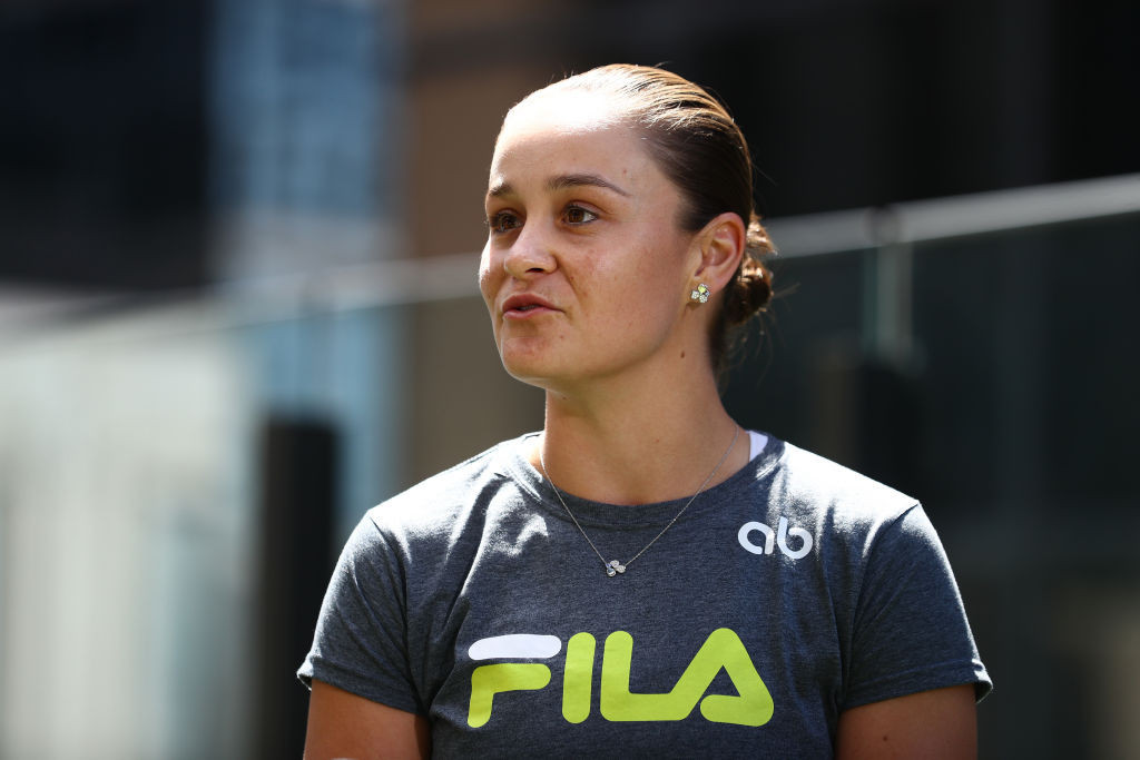 Ash Barty, women's tennis world number one, confirms her retirement aged 25 at a press conference for Australian media ©Getty Images
