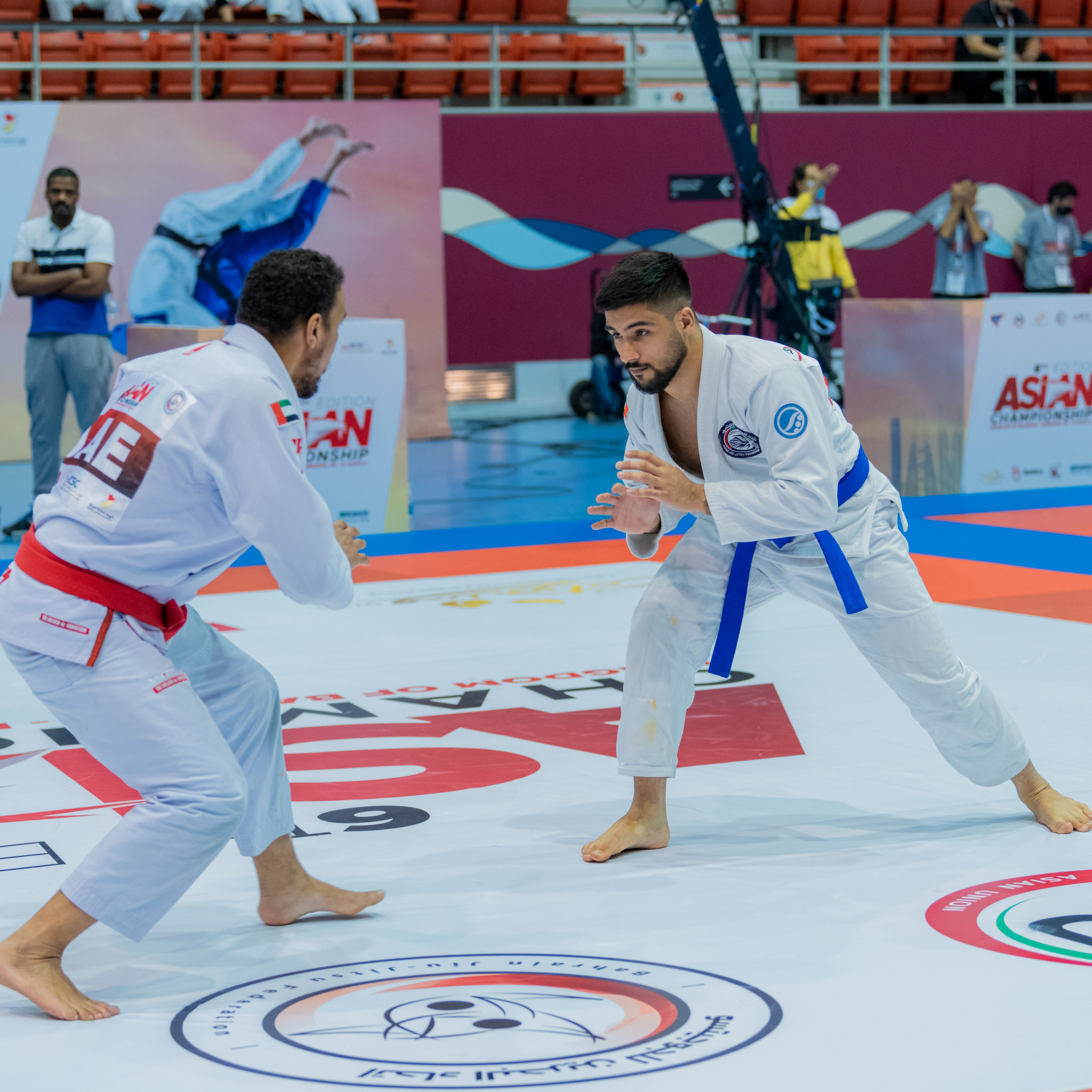 UAE, left, won five of the seven gold medals on day one of the Asian Jiu Jitsu Championships ©JJAU