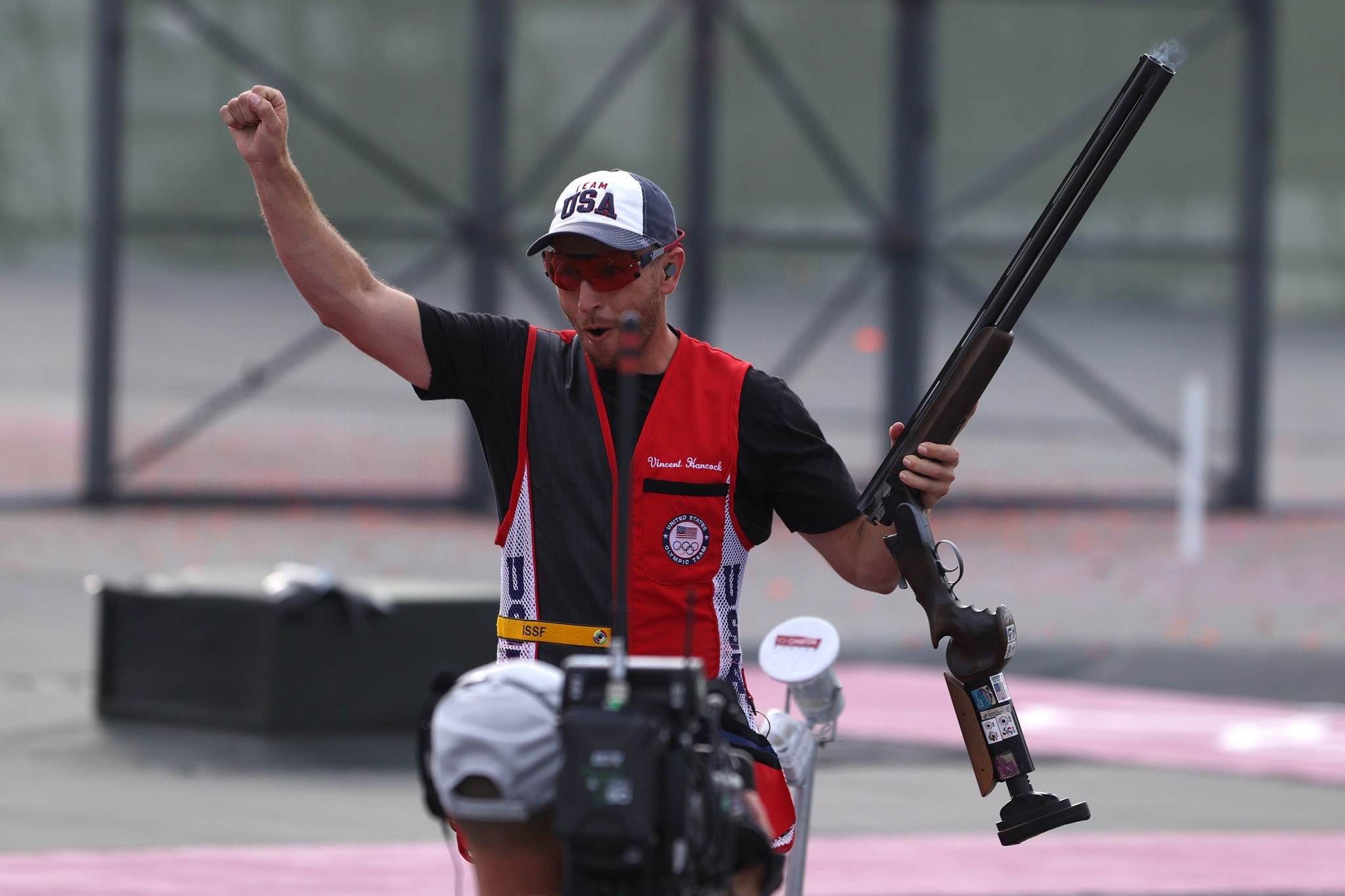 The United States' Vincent Hancock, a three-time Olympic champion, was victorious in the men's skeet in Baku ©Getty Images