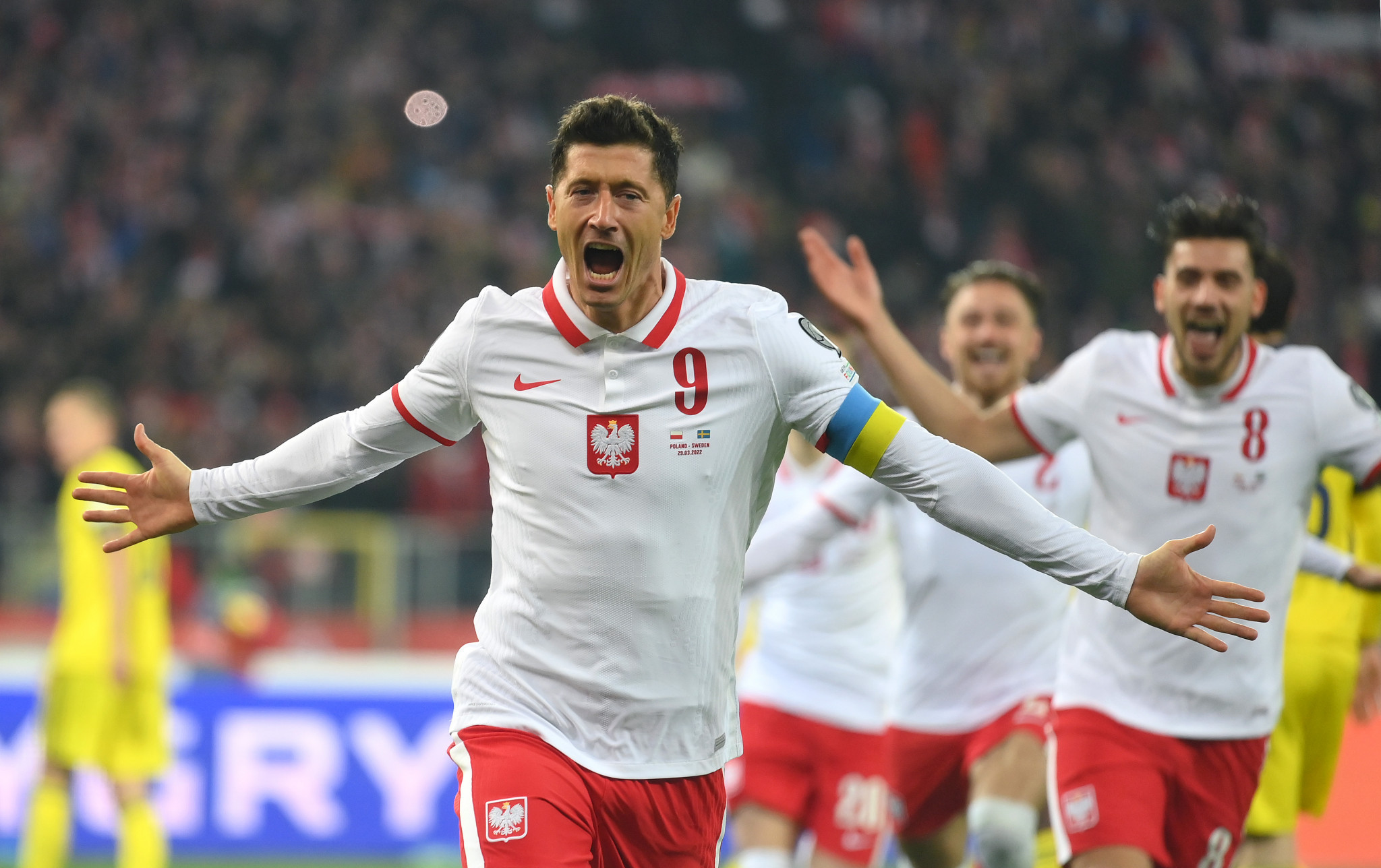 Robert Lewandowski scored the first goal as Poland beat Sweden 2-0 ©Getty Images