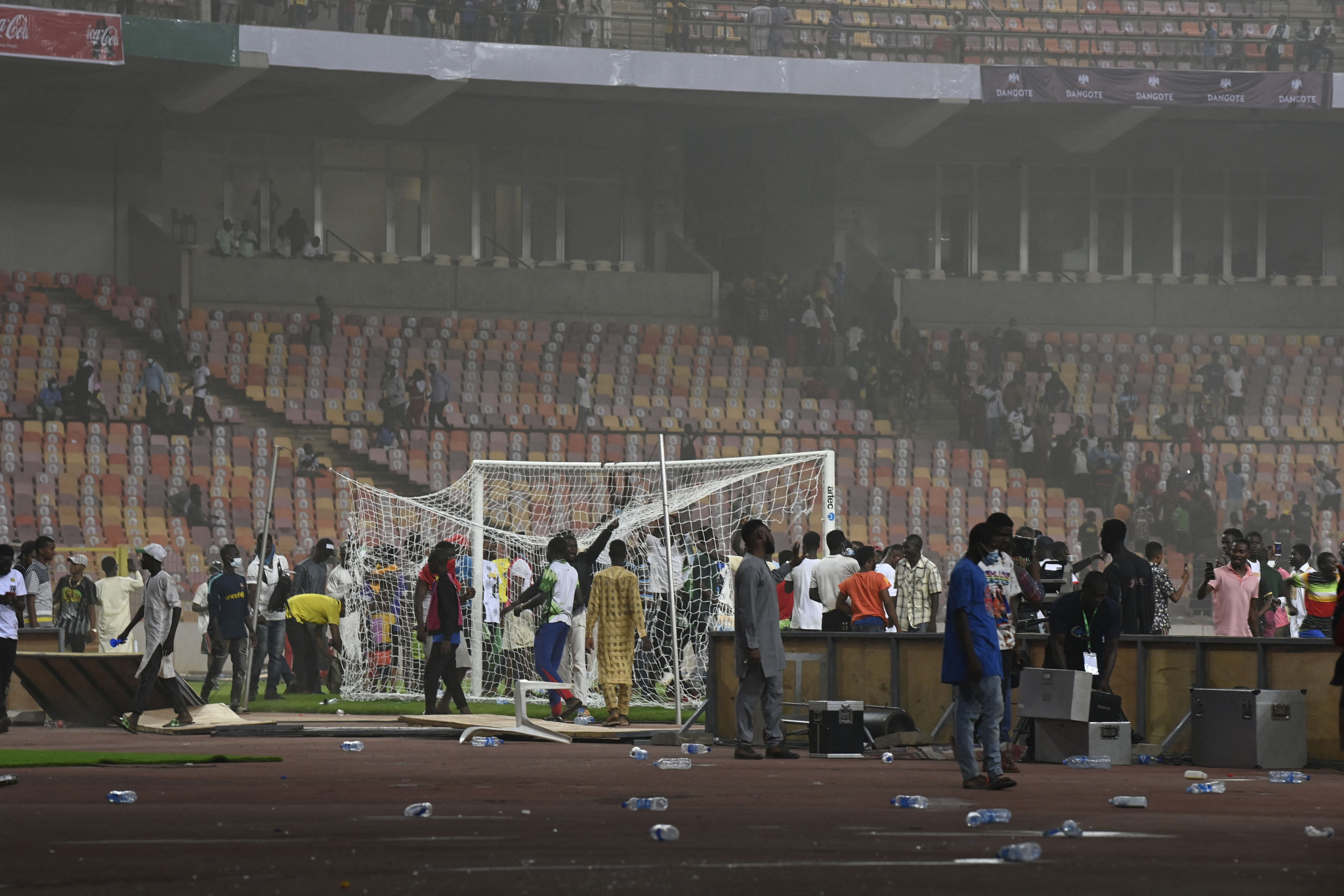 Fans invaded the field after Nigeria were eliminated from the World Cup after their 1-1 draw with Ghana ©Getty Images