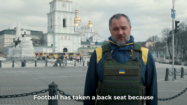 Ukrainian Association of Football President Andriy Pavelko delivered a video address to the FIFA Congress ©FIFA