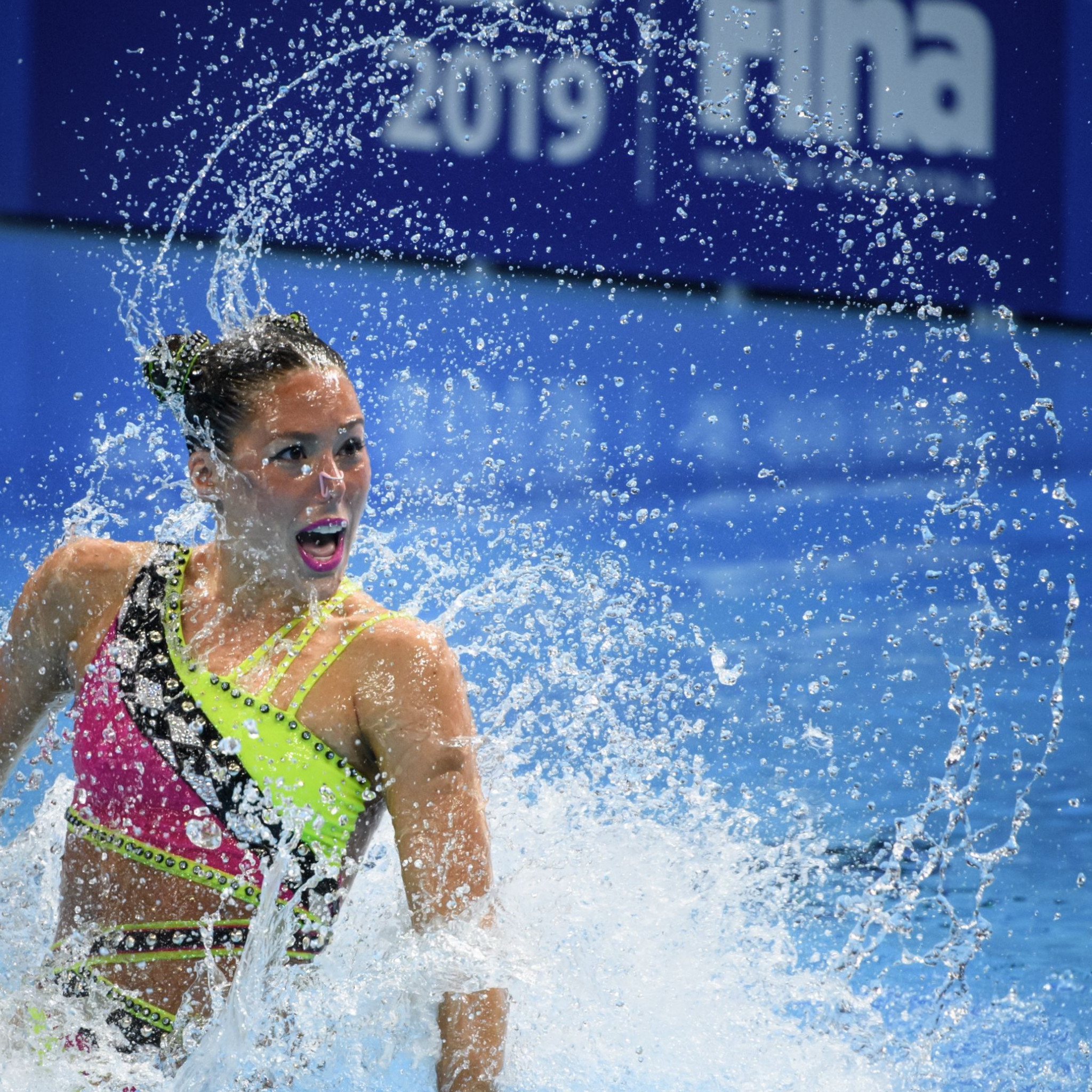 Natalia Vega was part of the US line-up that won the women's duet free at the Artistic Swimming World Series event in Berlin ©Getty Images