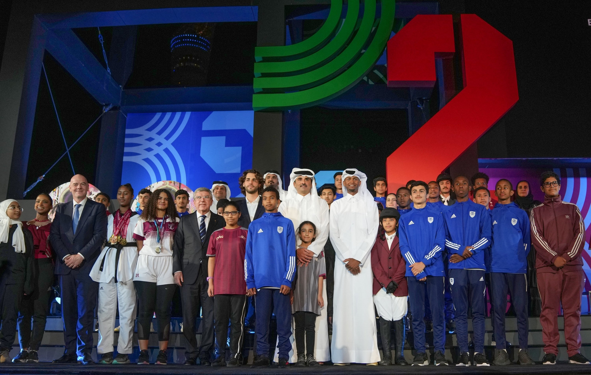 IOC President Thomas Bach and his FIFA counterpart Gianni Infantino were among those present for the opening of the 3-2-1 Qatar Olympic and Sports Museum ©Qatar Olympic Committee