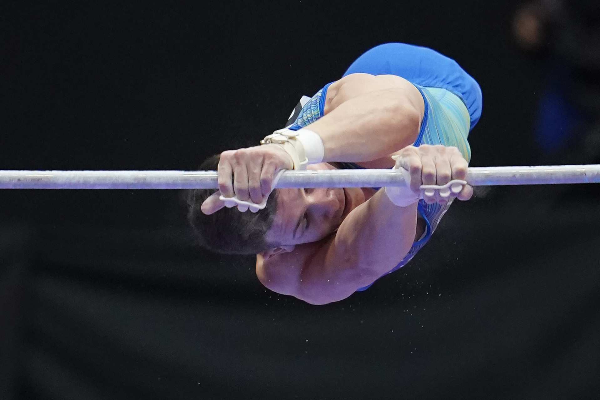 Illia Kovtun achieved another podium at the World Cup after finishing third in the horizontal bar ©Getty Images