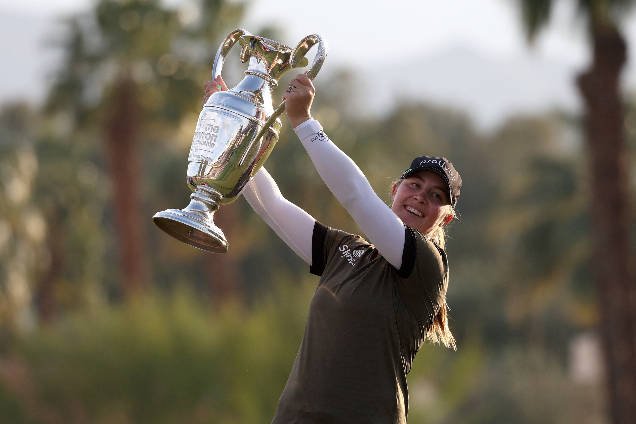 Jennifer Kupcho hit more bogeys than birdies on the final day but managed to hang on to win the Chevron Championship ©Getty Images